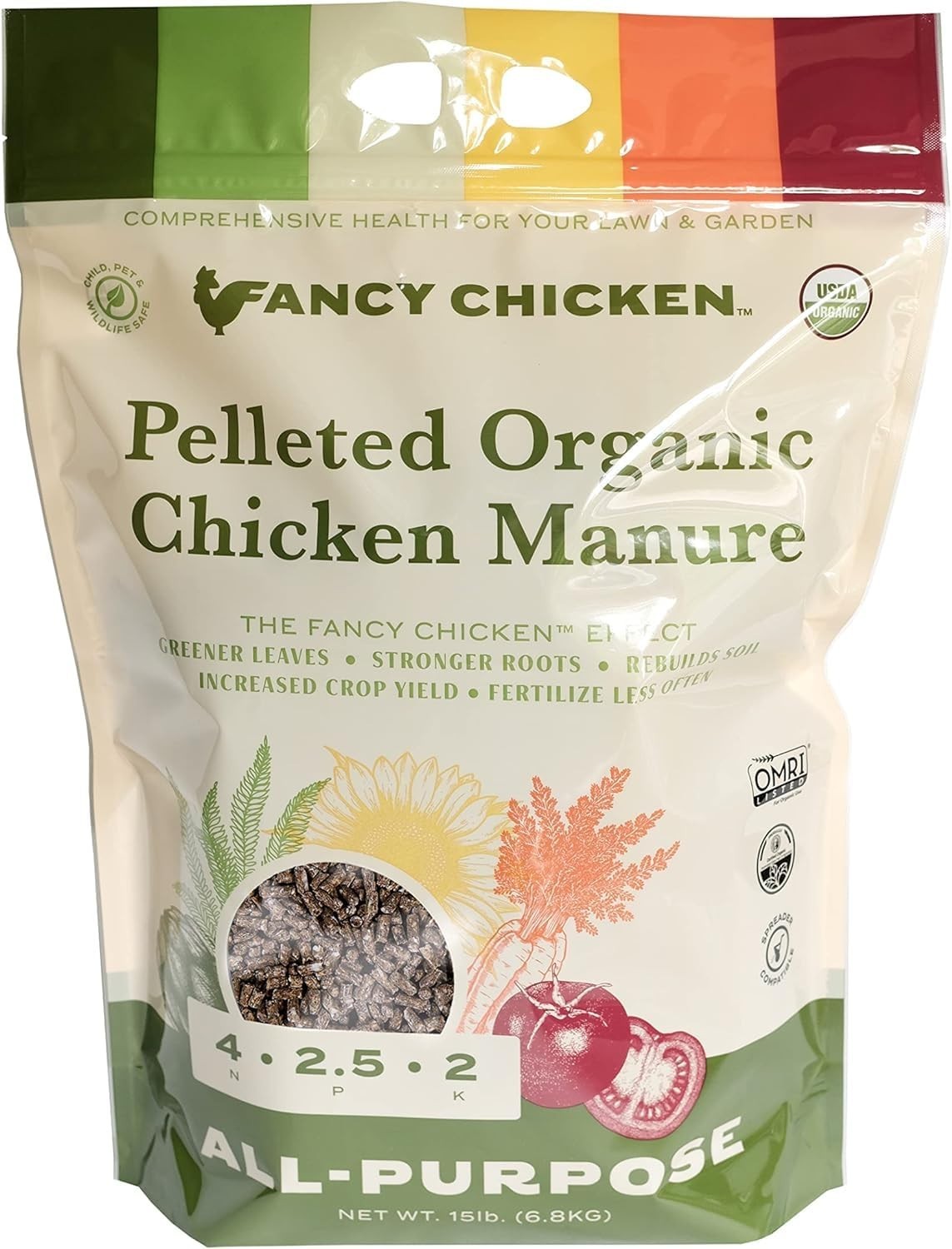 Organic Chicken Manure Pellets – 15lbs All-Purpose Fertilizer for Plants, Veggie