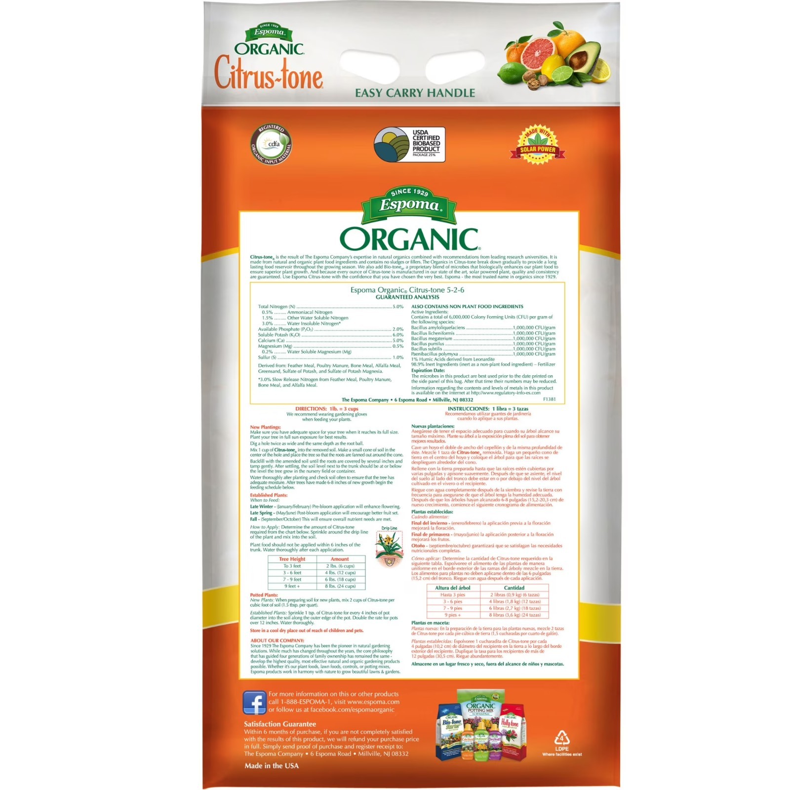 Espoma Organic Citrus-Tone Citrus & Avocado Tree Food Fertilizer 27 lb 5-2-6