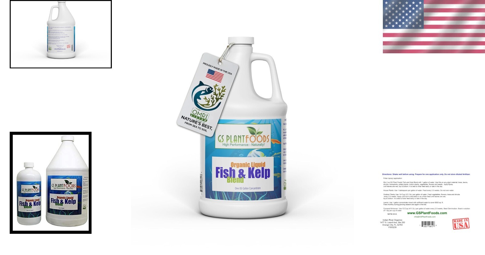 OMRI Listed Organic Fish & Kelp Fertilizer – 128 oz for Vibrant Plants & Yields