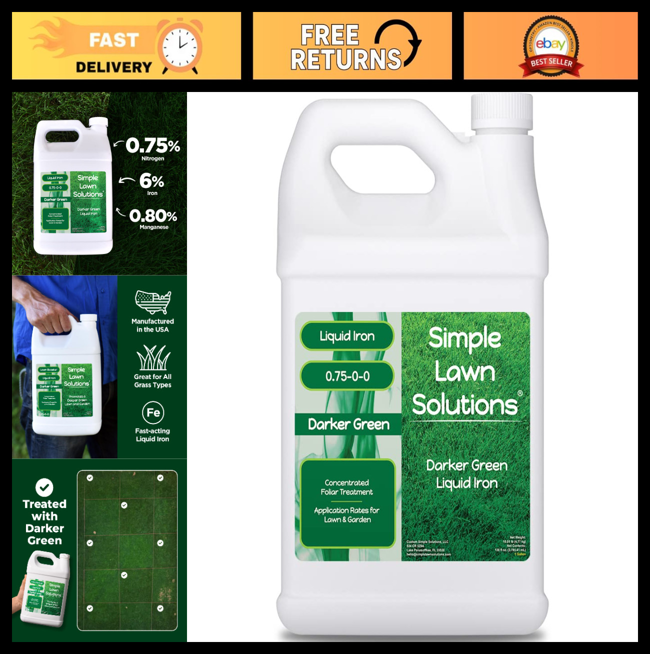 Liquid Iron Fertilizer for Darker Green Grass & Plants – Chelated Micronutrients