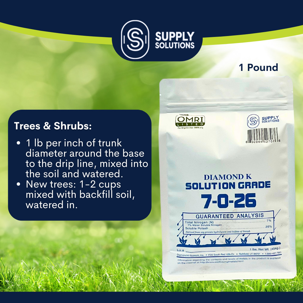 7-0-26 Organic Fertilizer Derived from Soy Protein Hydrolysate & Potash – 1 Lb