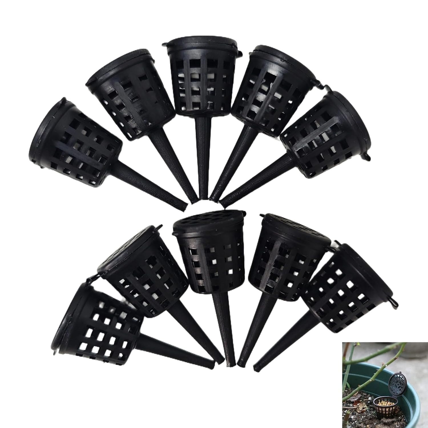 Elegant Black Fertilizer Basket Boxes – 10 Count for Garden Fertilization