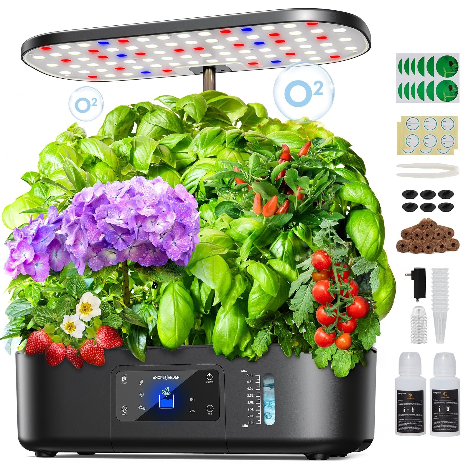 Ahopegarden Hydroponics Growing System Kit Indoor Herb Garden with Grow Light…