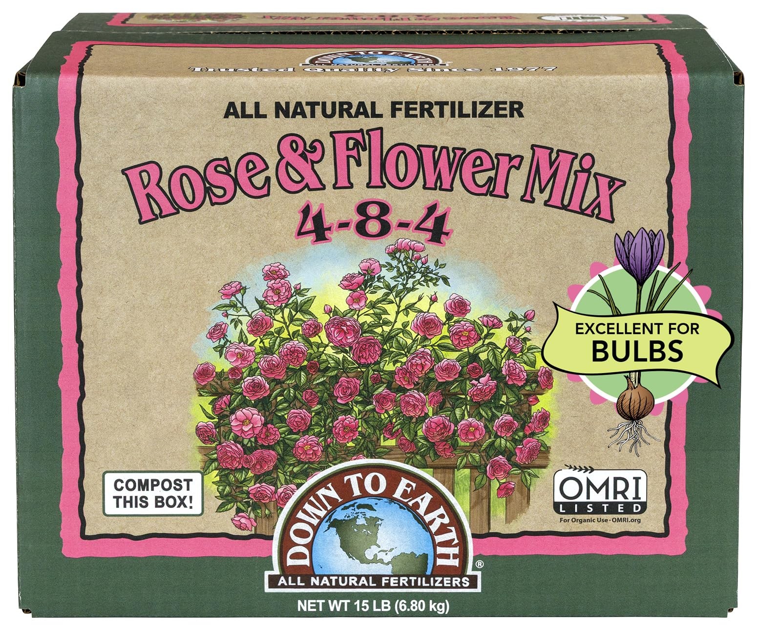 Organic Rose & Flower Mix – Plant Food for Roses, Bulbs, Flowers and Ornament…