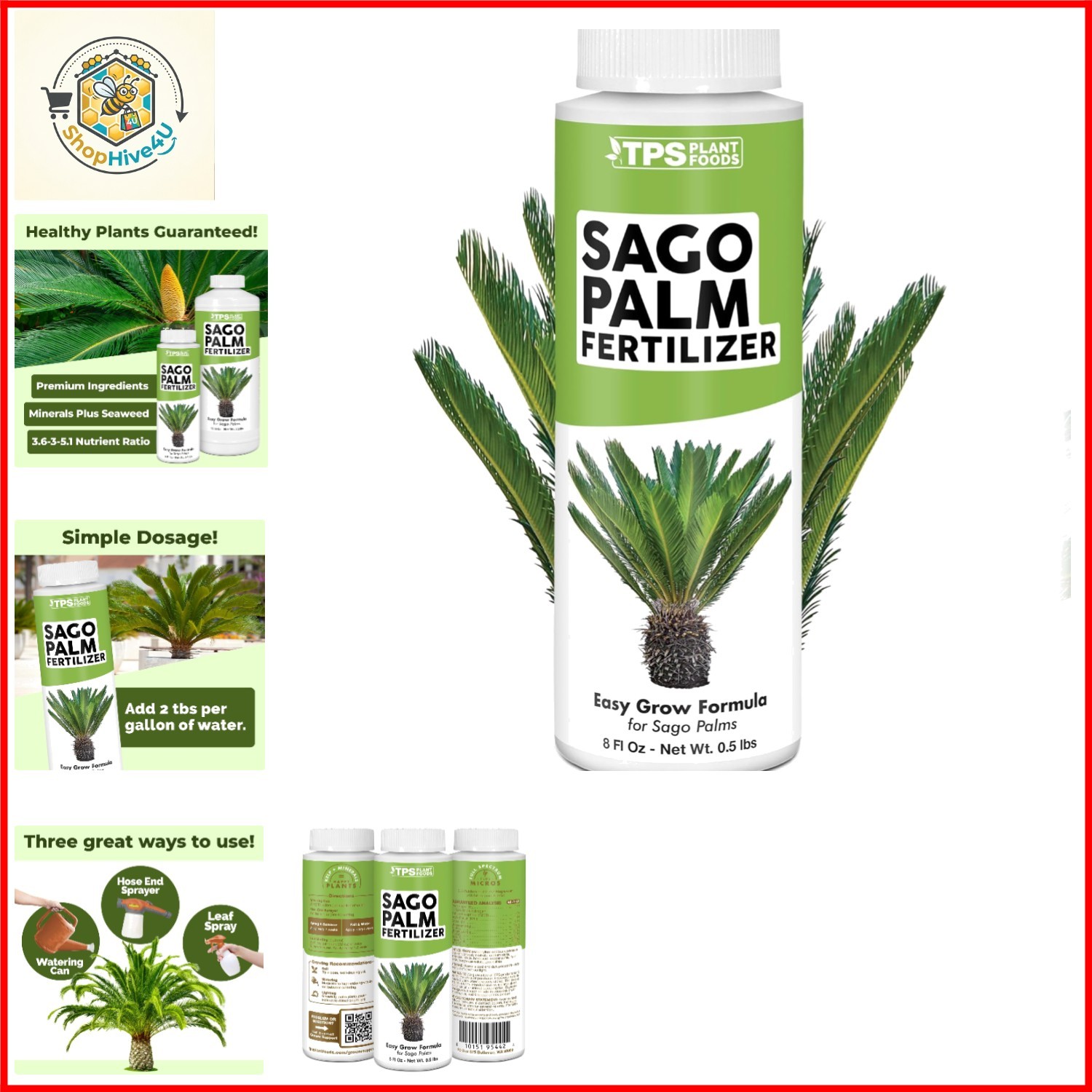 Sago Palm Fertilizer – Liquid Plant Food for Rich Green Fronds, Stronger Root…