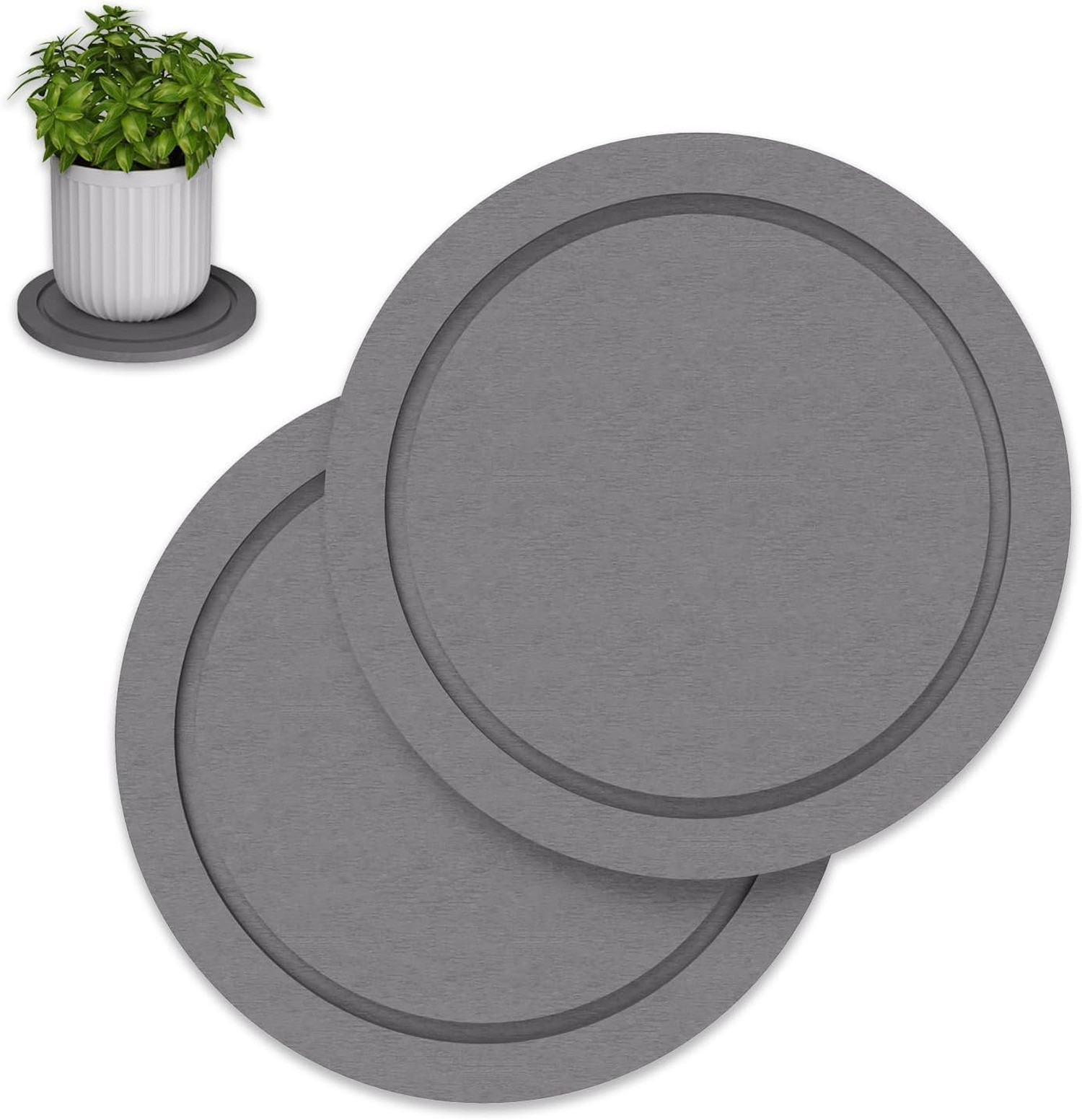 Plant Saucer for Indoors, 2 Pack 8 Inch, Instantly Dry Diatomaceous Earth Pla…