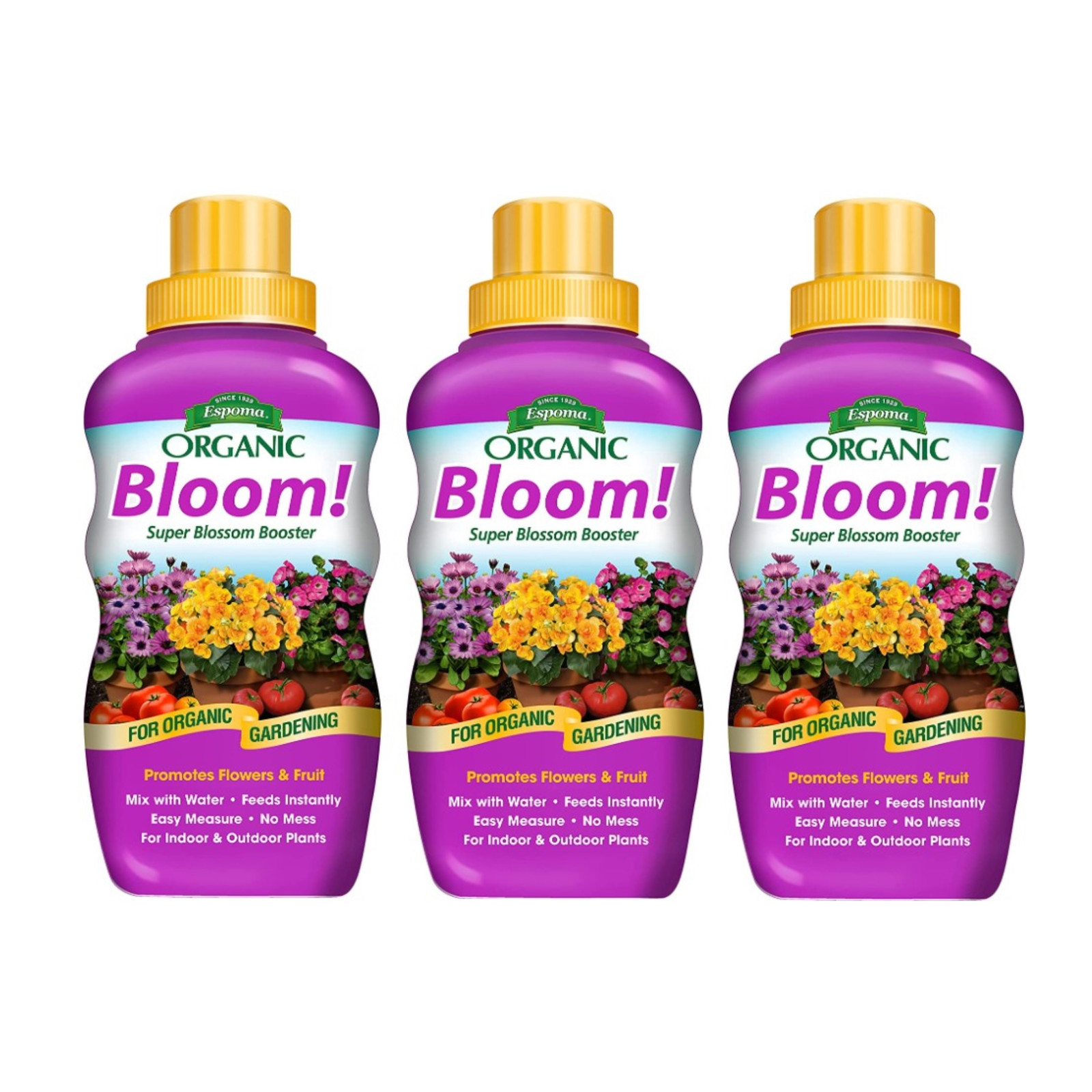 Espoma Bloom Plant Food, Organic Super Blossom Booster, 16 fl oz, Pack of 3