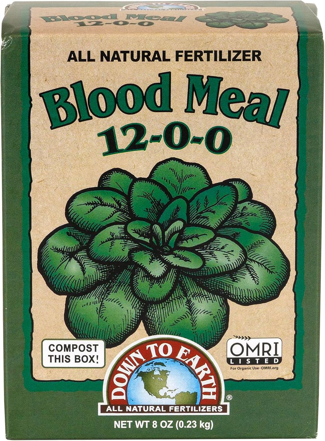 Down To Earth Blood Meal Fertilizer 12 0 0 Organic 1 2 Lb For Vegetables Gardens