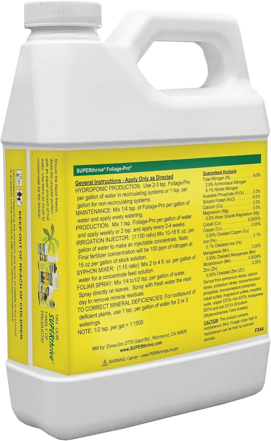 Dyna Gro 32oz Foliage Pro – Essential Liquid Fertilizer for Indoor Gardens