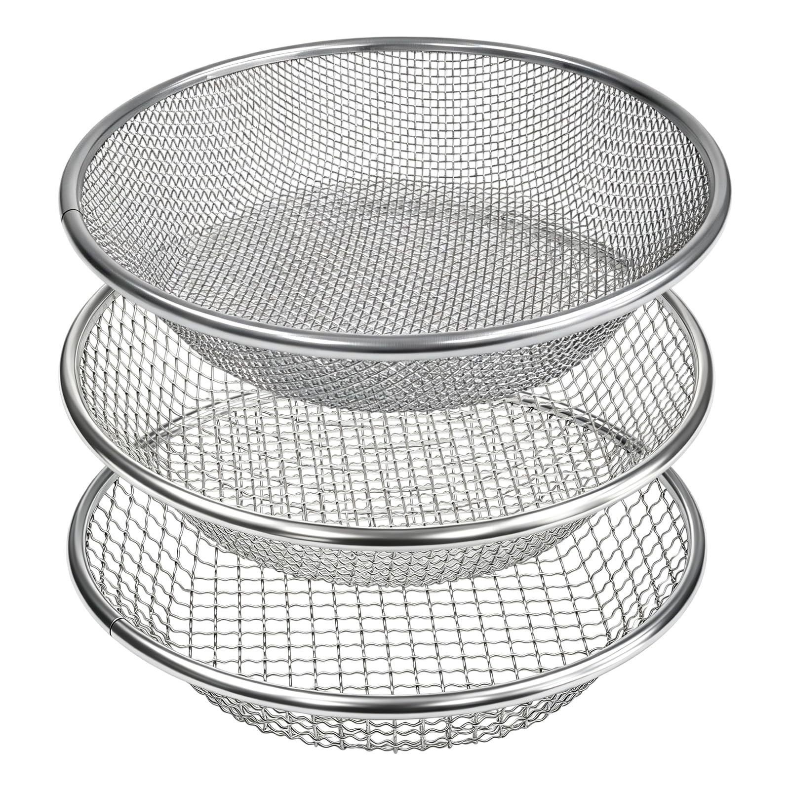 3 Pack Soil Sifter for Gardening, Heavy Duty Galvanized Steel Compost Sieve, …