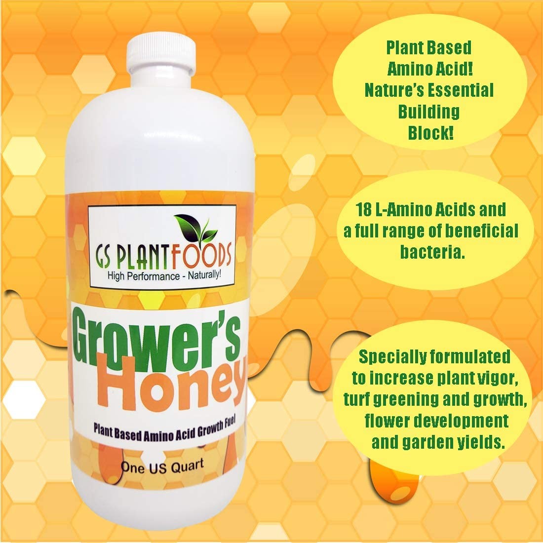 Grower’s Honey Plant Based Liquid Fertilizer – Organic Plant Food for Huge Ve…