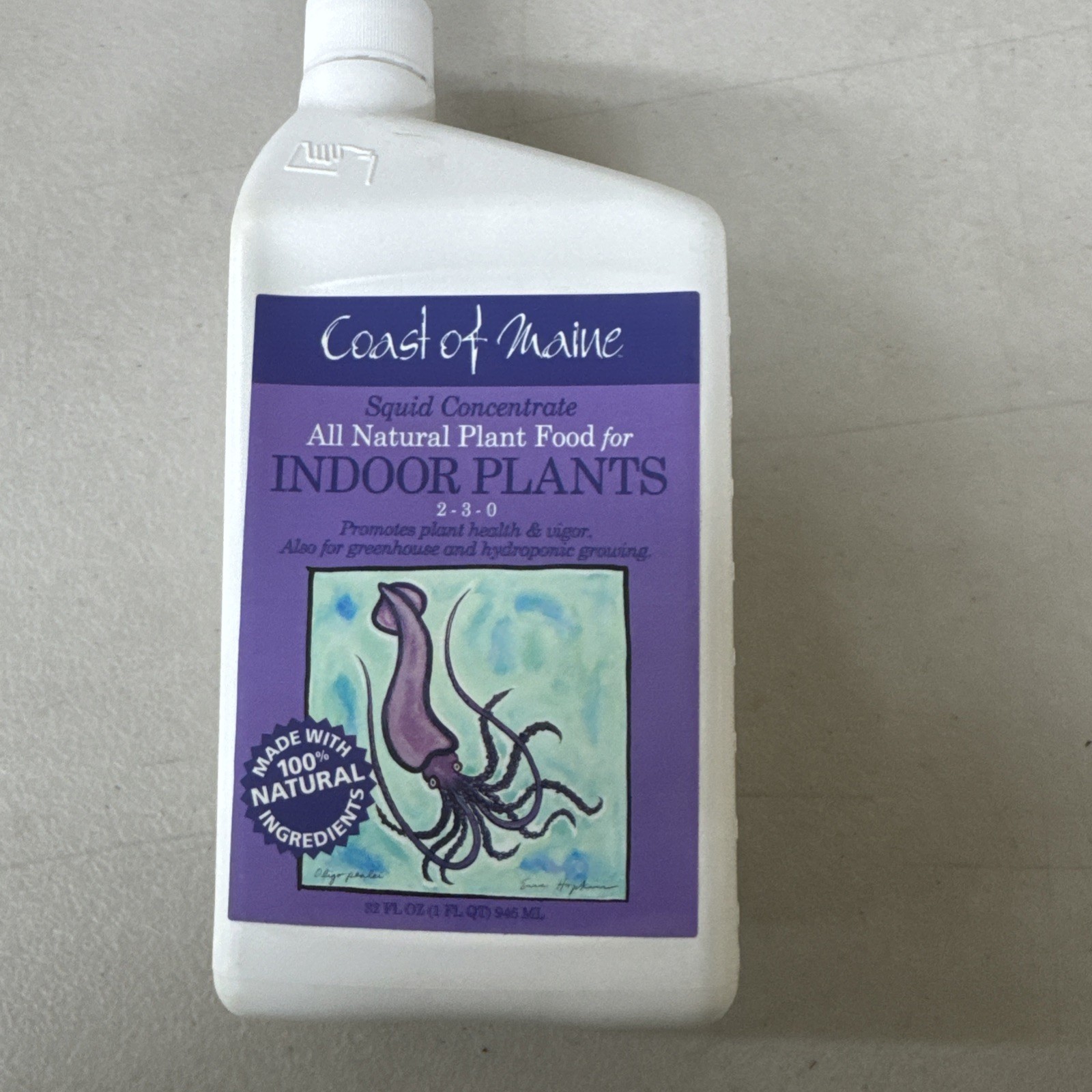 Coast of Maine Squid Concentrate Plant Food 32oz Indoor Plants 2-3-0