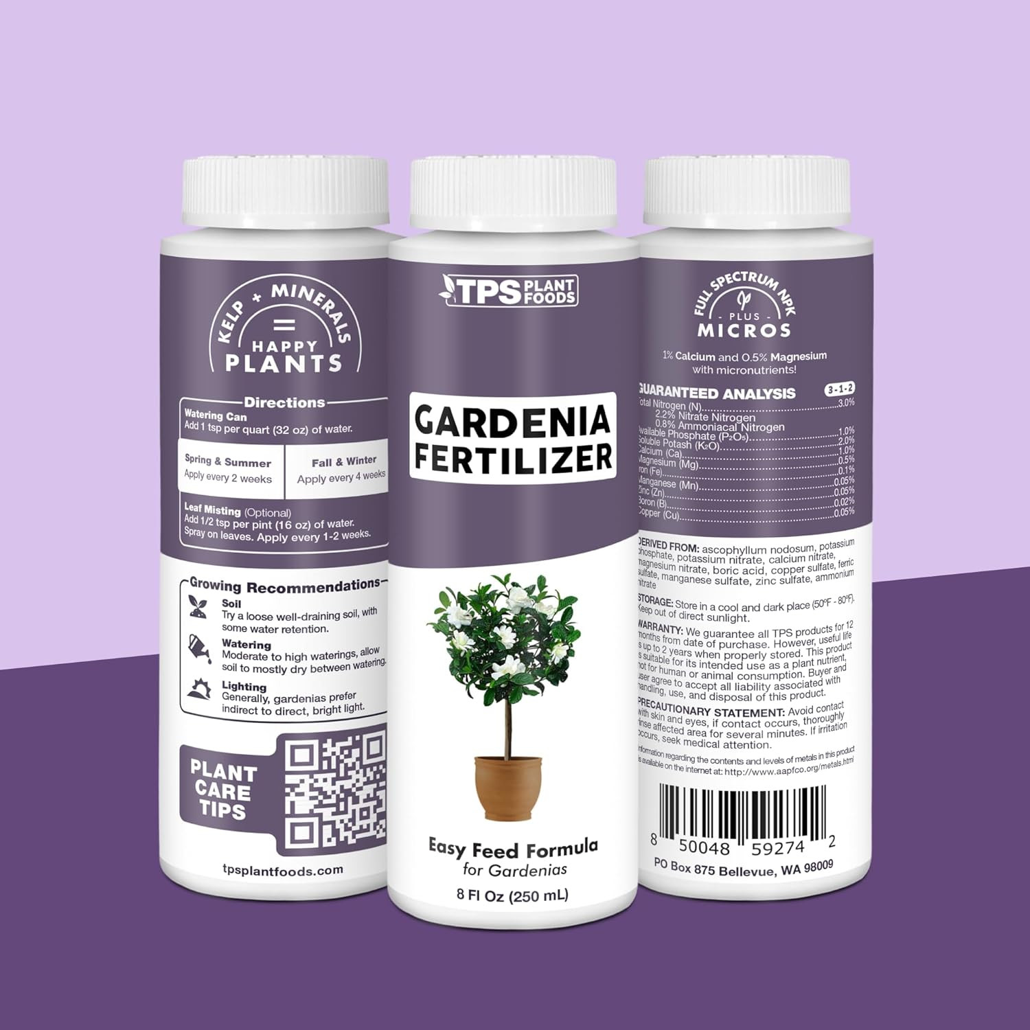 Gardenia Fertilizer – Liquid Plant Food for More Blooms, Rich Green Leaves & Str