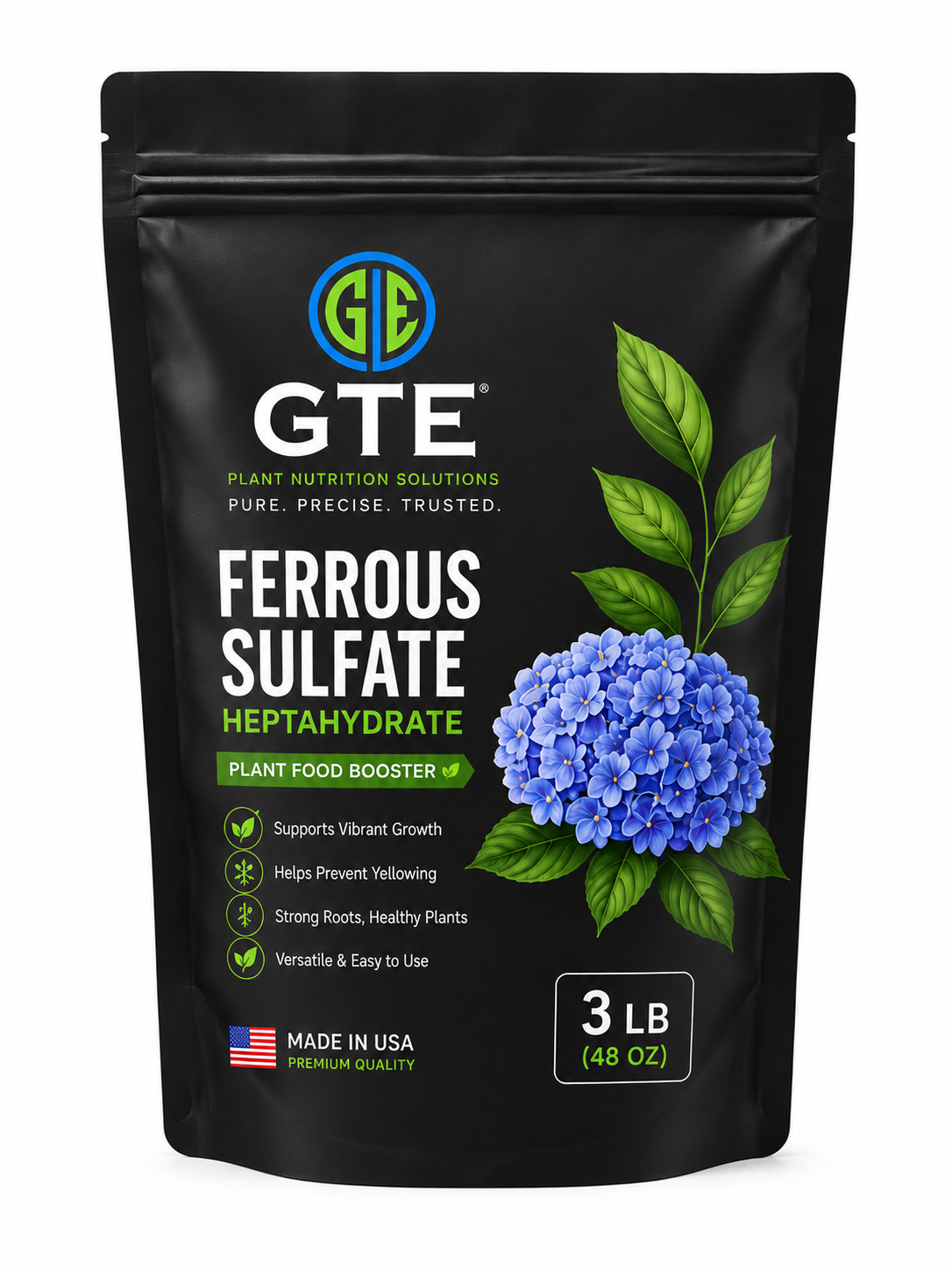 Ferrous Sulfate Iron Sulfate Water Soluble Powder 20% Iron 3 Pounds