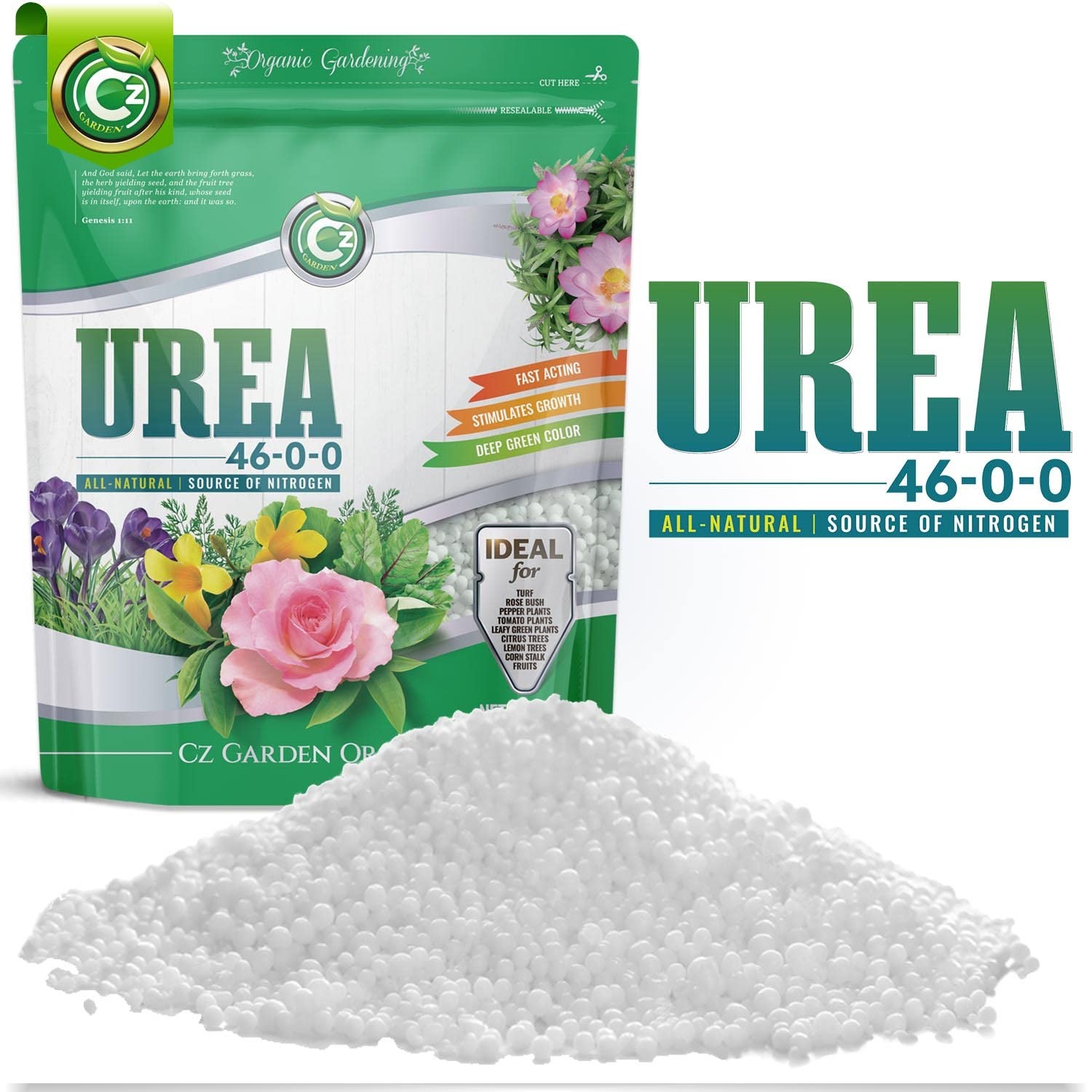 Urea Fertilizer 46-0-0 Made in USA – 5LB Plant Food for Indoor/Outdoor Flowers