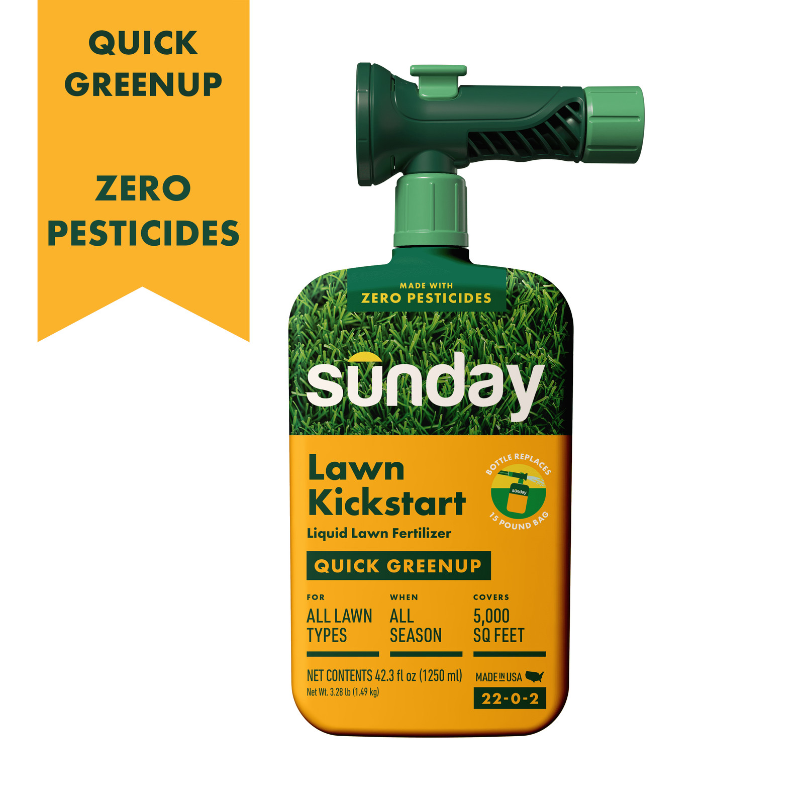 Lawn Kickstart Ready-To-Spray Lawn Fertilizer 42.3 Oz, (22-0-2), 5000 Sq