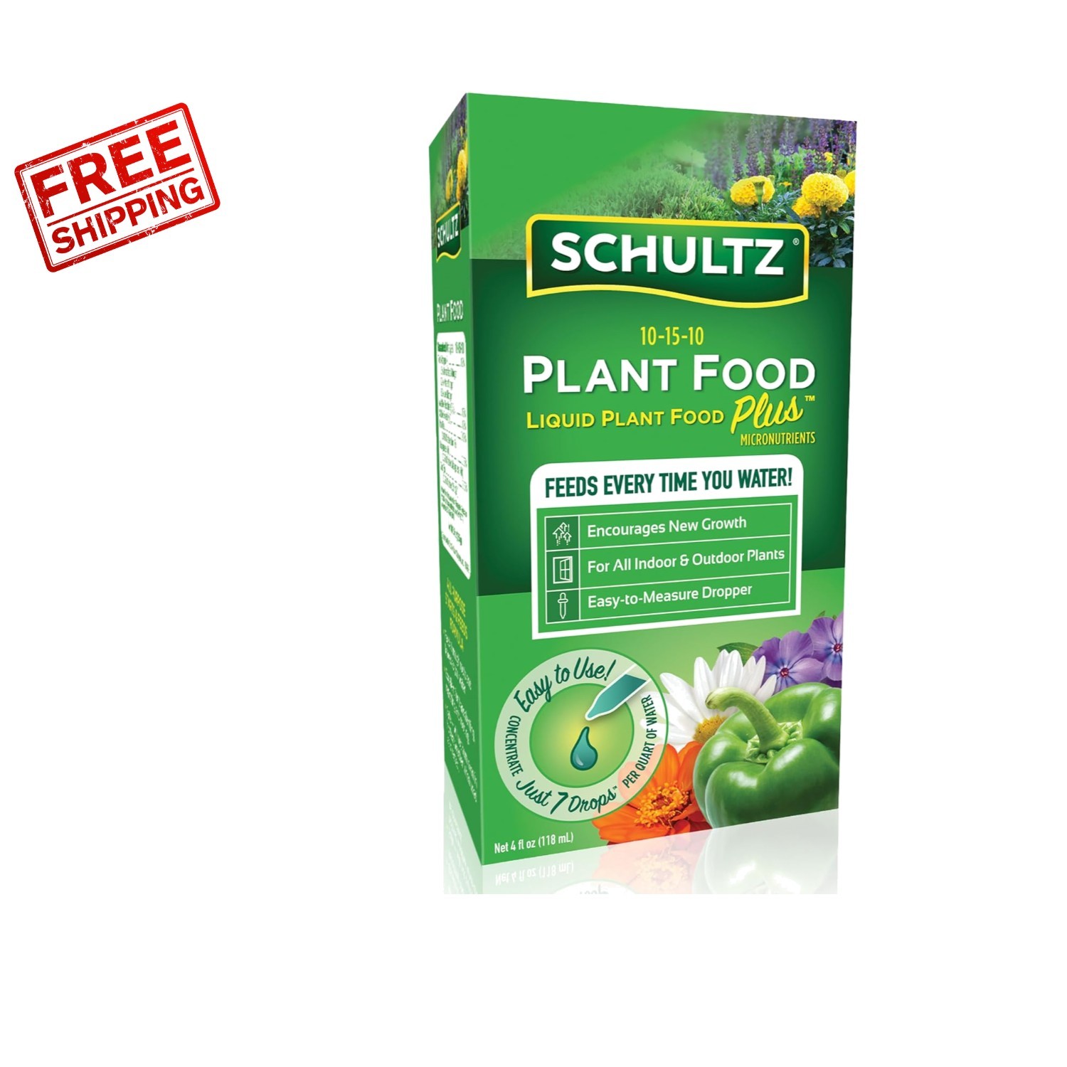 Compact 4 oz Liquid Plant Food Plus – Boost Growth for Indoor & Outdoor Plants