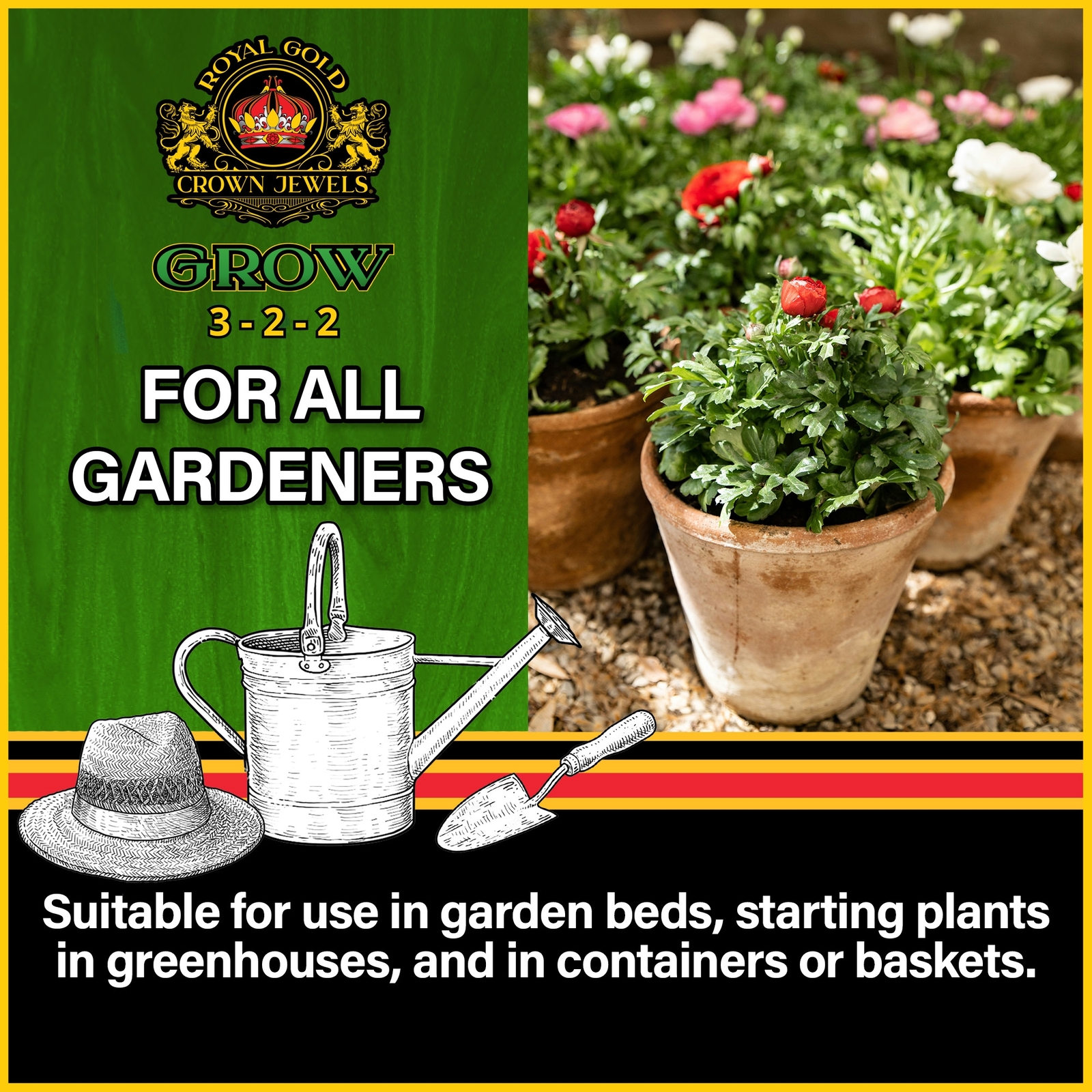 Royal Gold Crown Jewels Organic Grow 3-2-2 Dry Soluble Fertilizer, 40 lbs