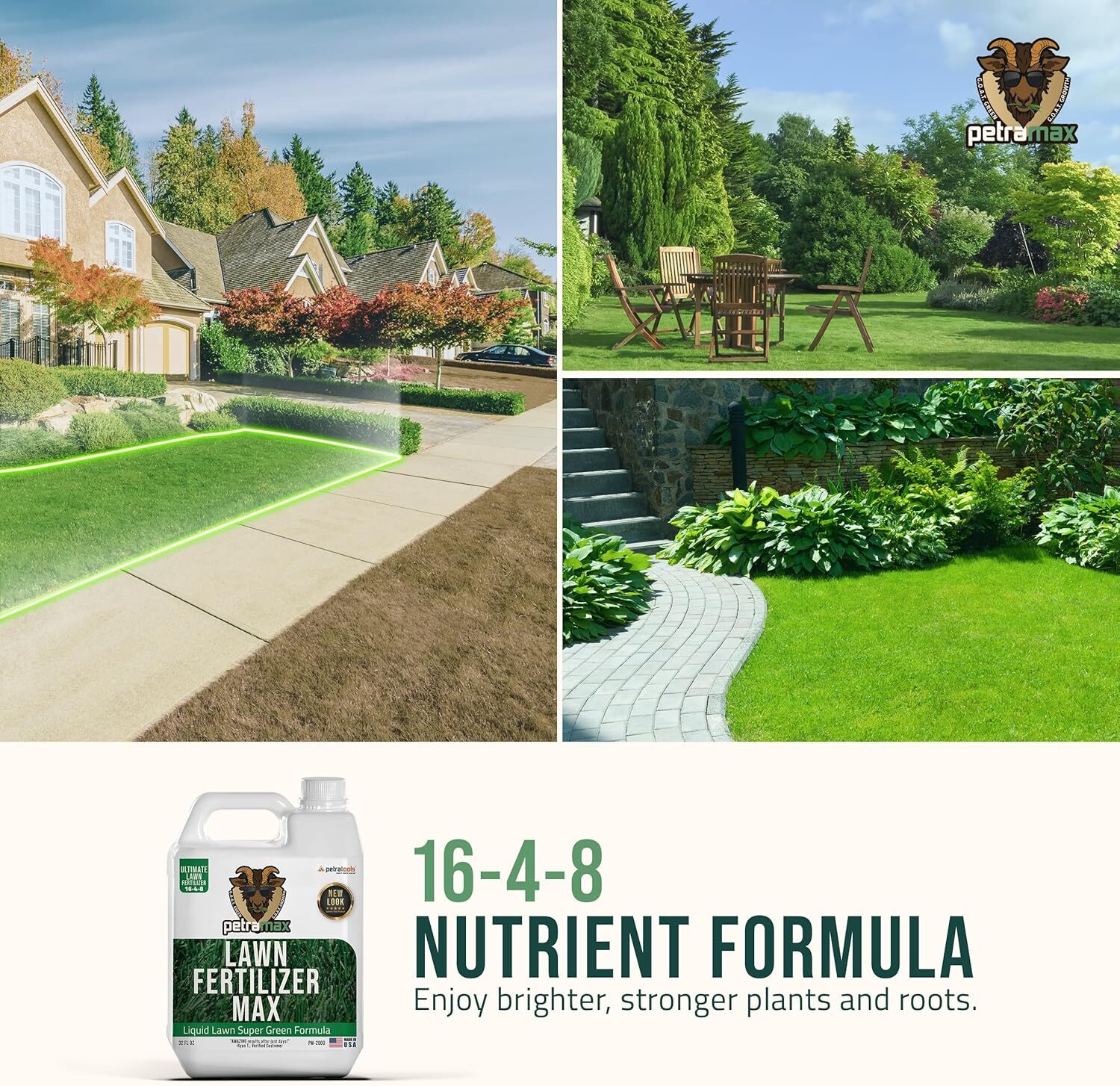 Petratools 32 Oz Lawn Fertilizer 16 4 8 Npk Balanced Lawn Boost Green Grass