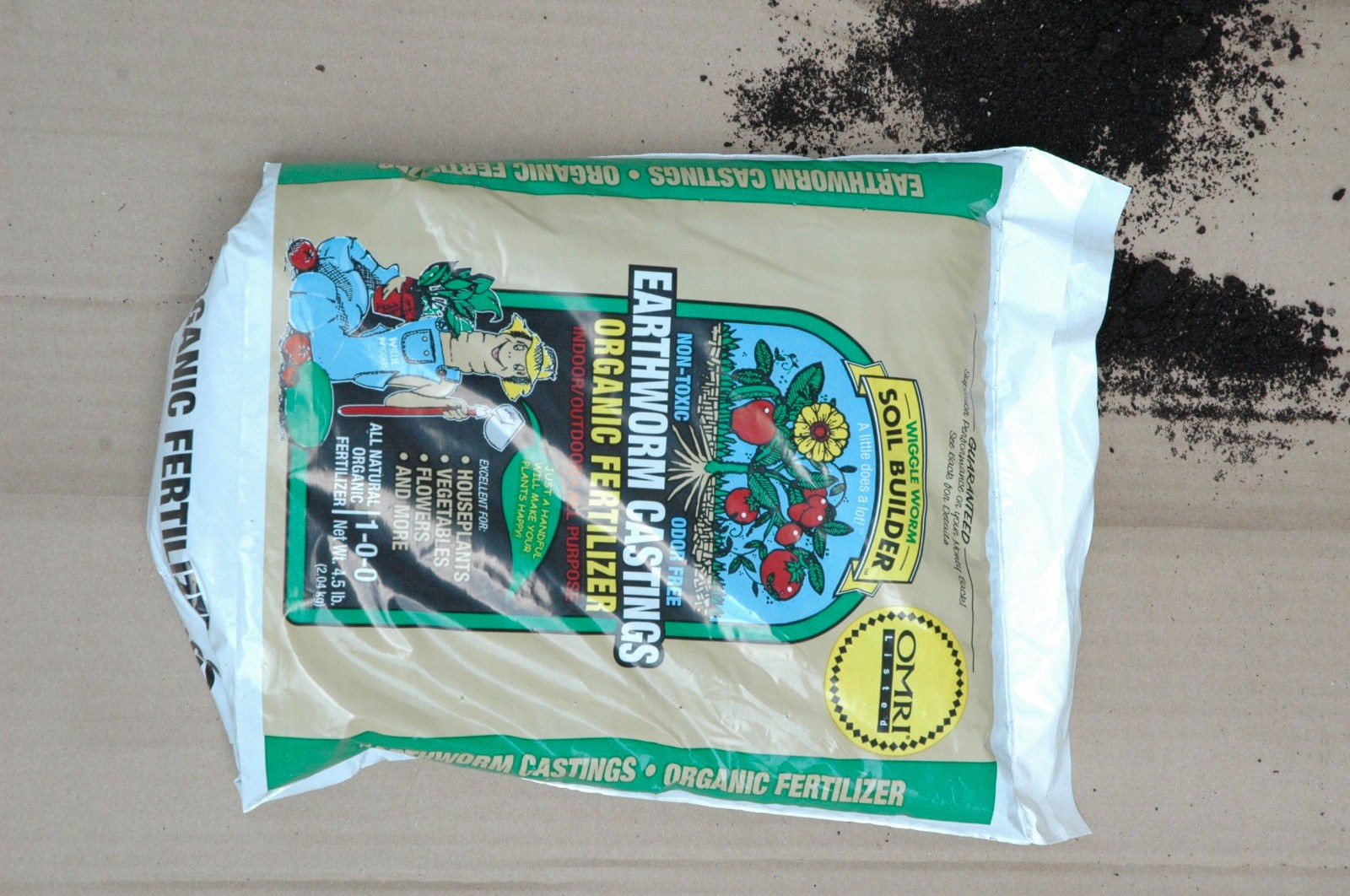 4.5 Lb. Wiggle Worm Soil Builder Earthworm Castings OMRI Listed Organic Fert.