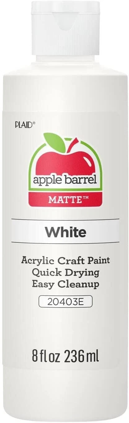 Apple Barrel Acrylic Paint in Assorted Colors 8 Ounce 20403 White -Free Shipping