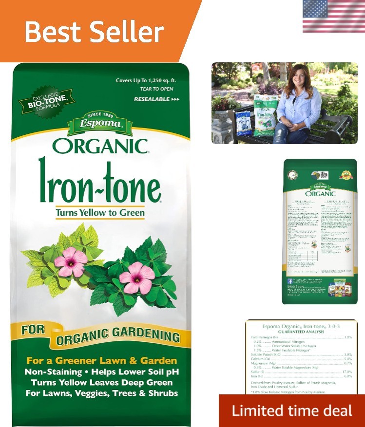 5 lb. Organic Iron-Tone Fertilizer – Correct Iron Deficiency for Lush Greenery
