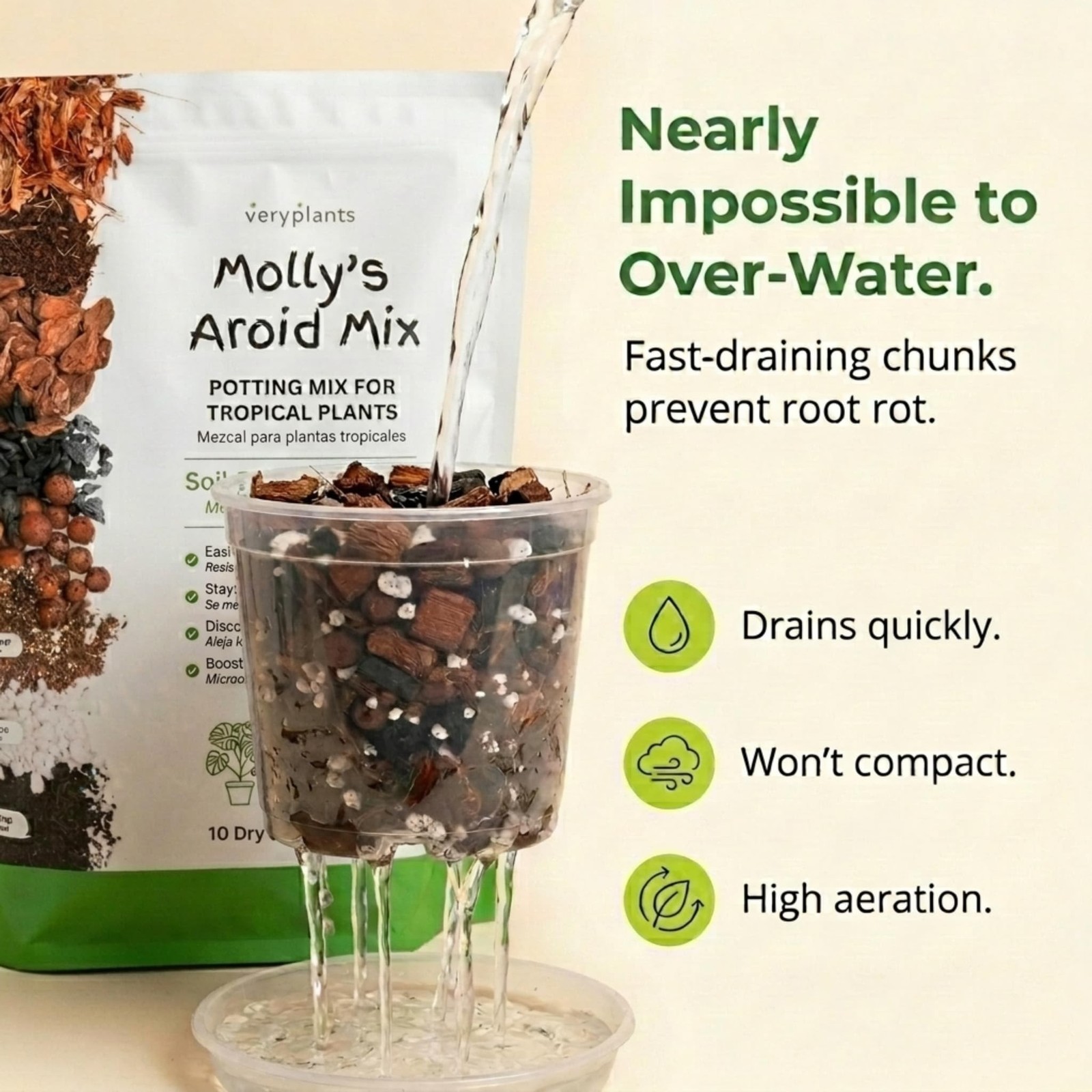 Molly’s Aroid Potting Mix, Chunky Soil-Free for Indoor Plants 10 Dry Quarts |…