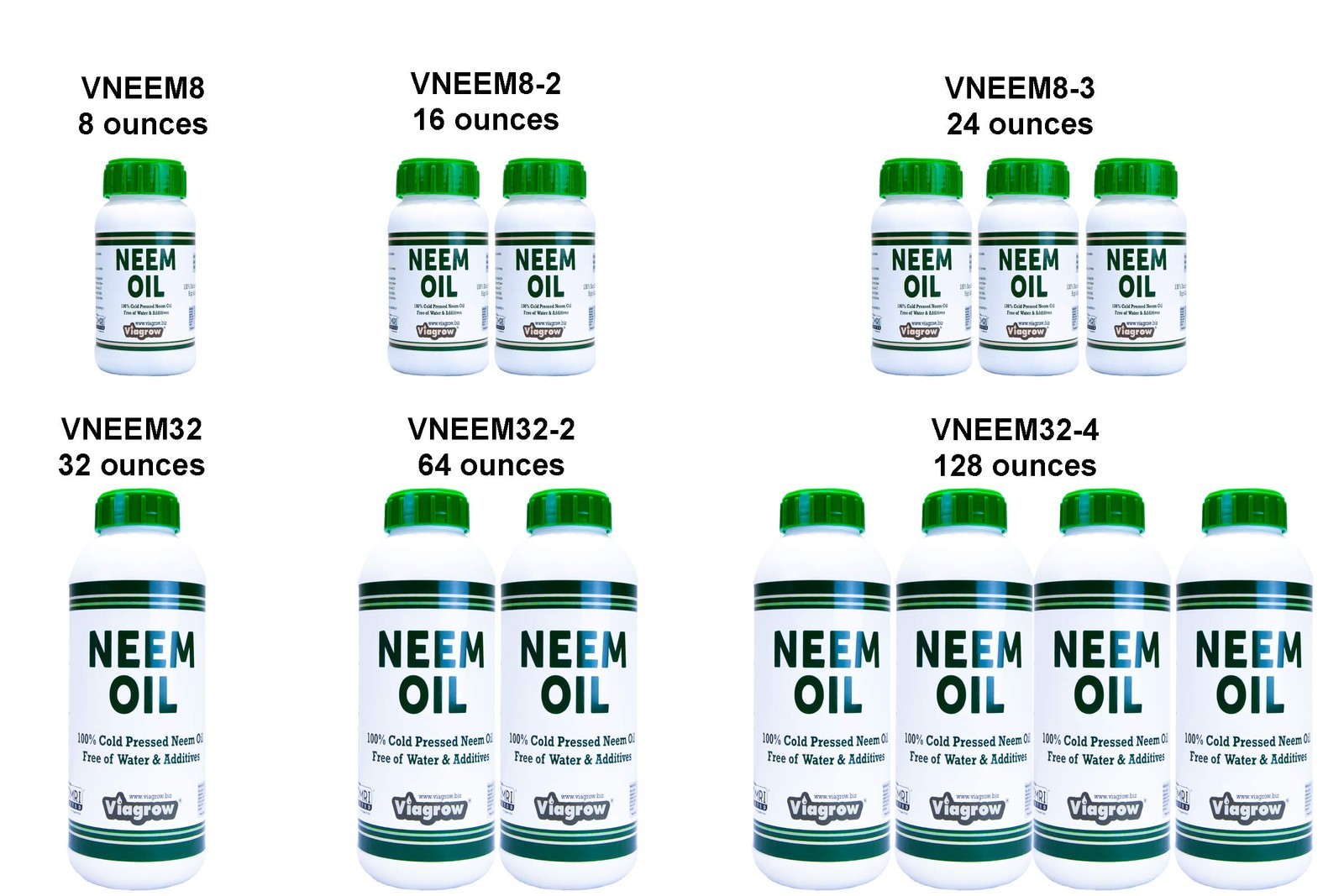 Viagrow 100% Cold Pressed Neem Seed Oil for Plants (8oz/Makes 12 Gallons), OMRI