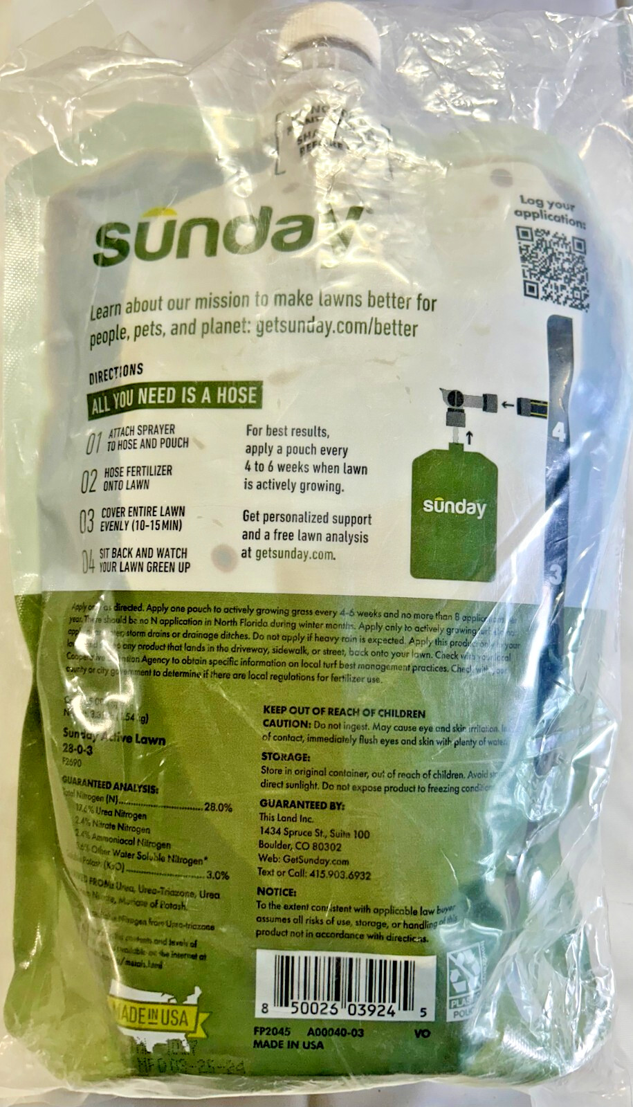 People And Pet Friendly Liquid Lawn Fertilizer Sunday Lawn And Garden 6 Pouches