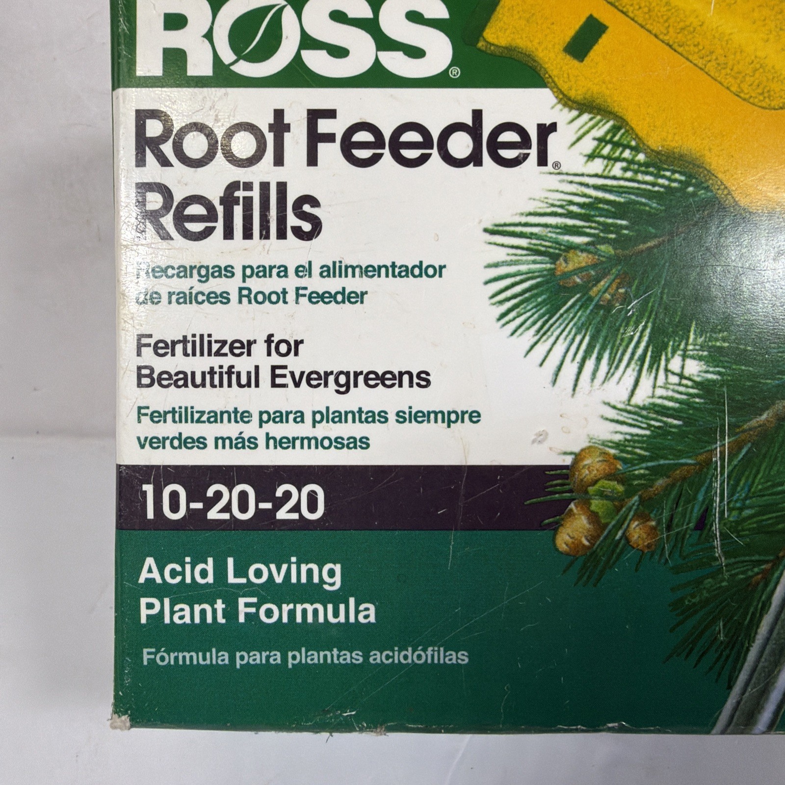 Ross Root Feeder Refills 10-20-20 Box 54 Units Evergreens 2 lb Acid Loving READ