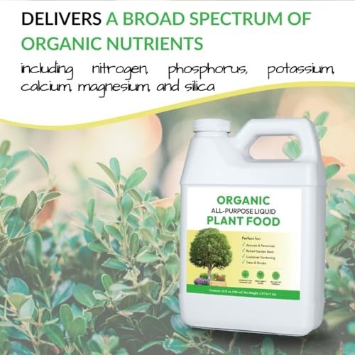 Organic All-Purpose Liquid Fertilizer for Outdoor Plants – 32oz Concentrate, Mix