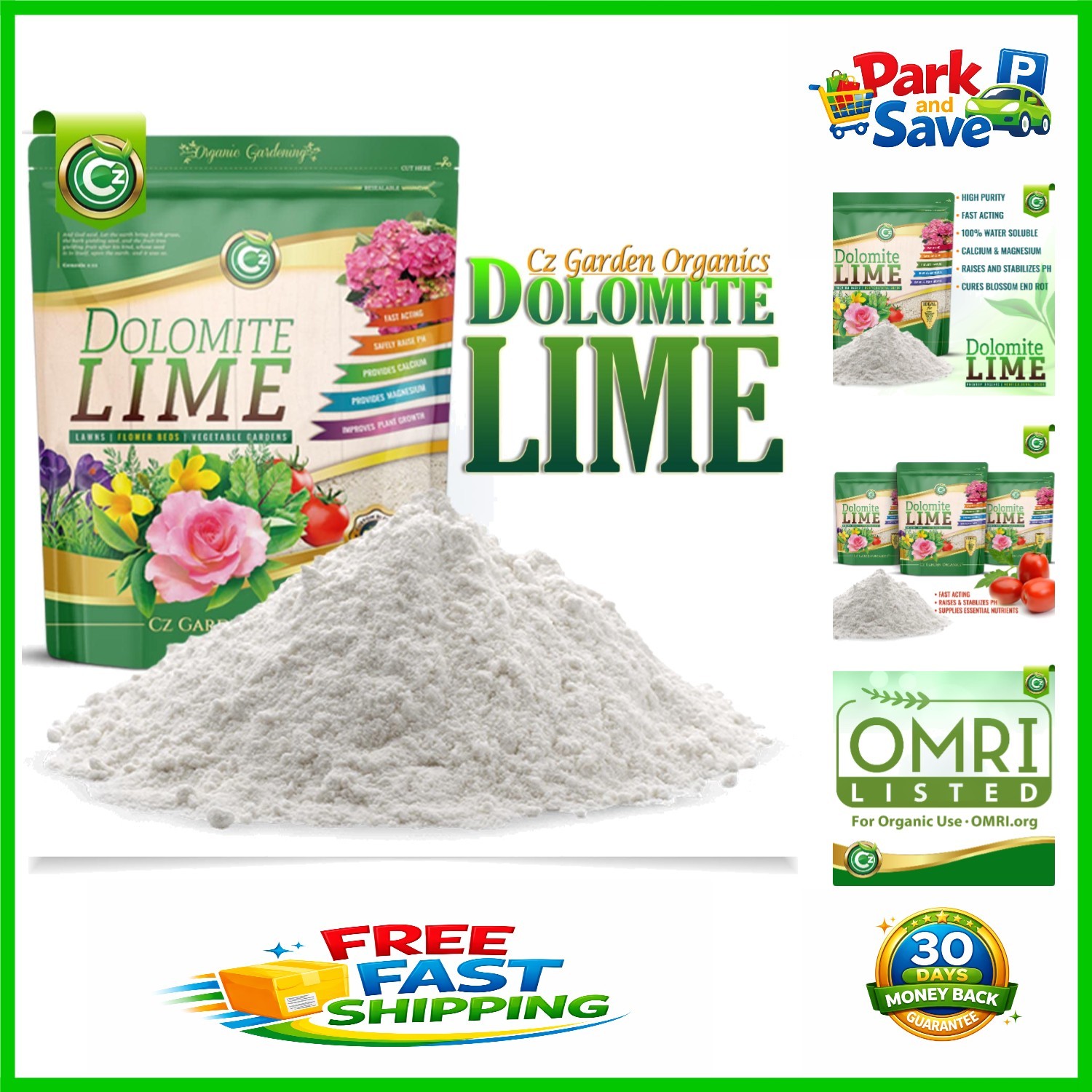 5LB Organic Dolomite Lime – Enhance Soil pH & Prevent Blossom End Rot