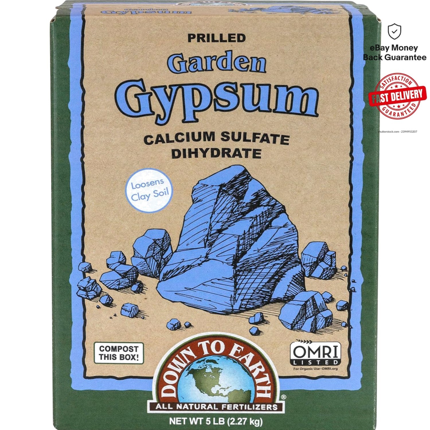 Calcium Sulfate Loosens Clay Soil – 5 lb Organic Prilled Gypsum for Your Garden