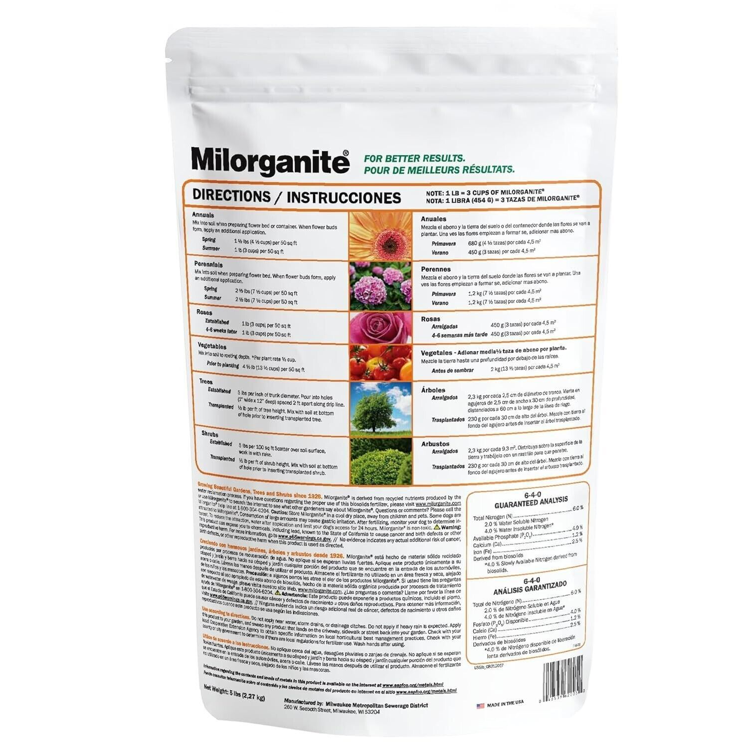 All-Purpose EcoFriendly Slow-Release Nitrogen 6-4-0 Fertilizer 5 Pound Bag FD225
