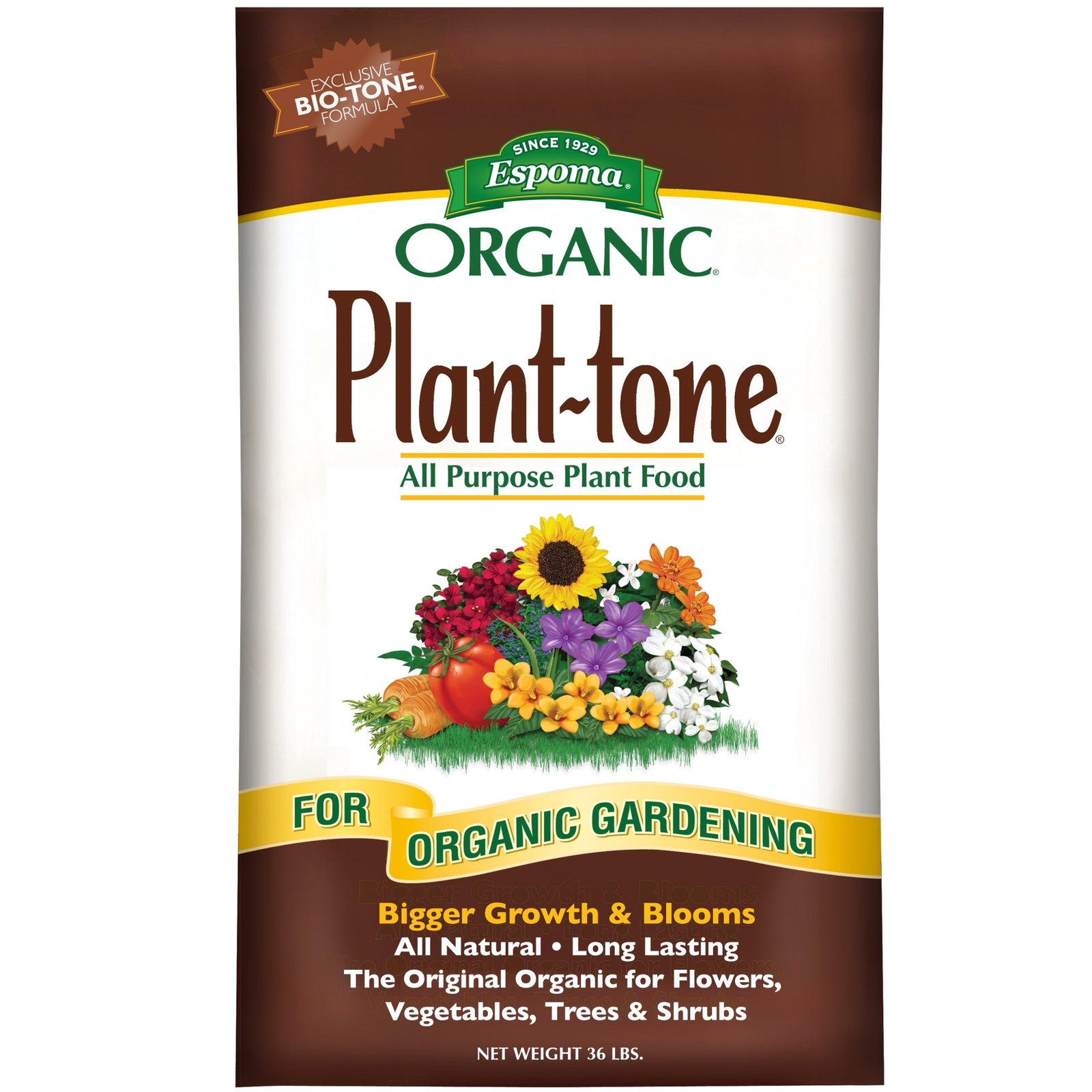 Espoma Organic Plant-tone 5-3-3 Natural All-Purpose Plant Food, 36lbs