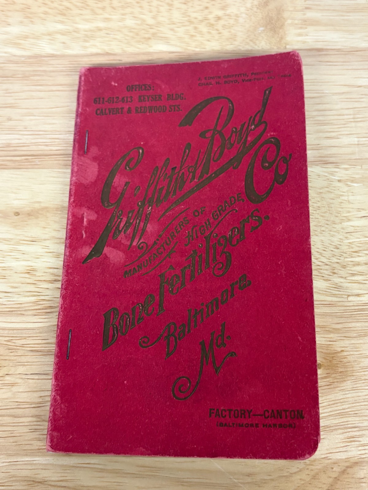 Griffith & Boyd Co Bone Fertilizers 1920 1921 Catalogs Baltimore MD Lot of 2