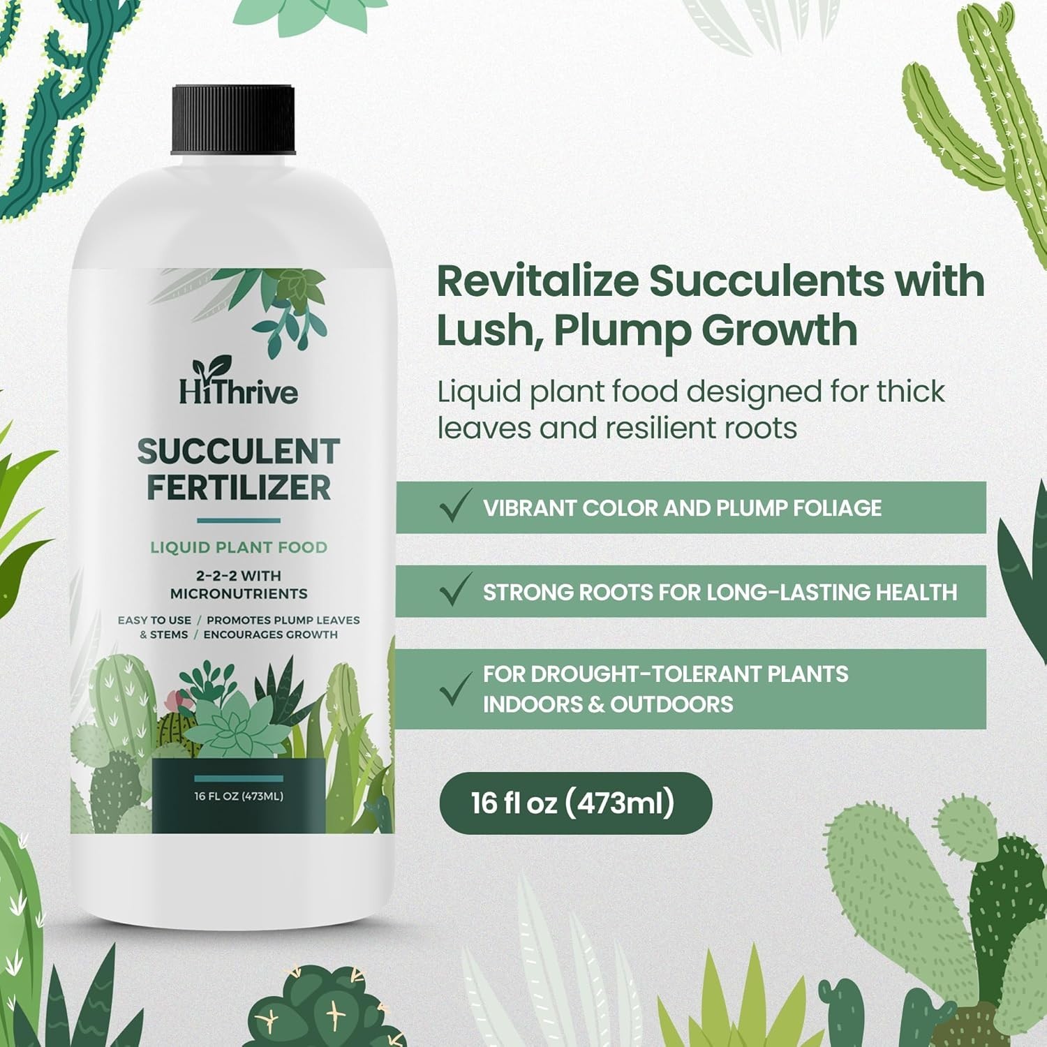 Succulent Fertilizer for Vibrant Leaves, Strong Roots & Plump Growth, 16oz | …