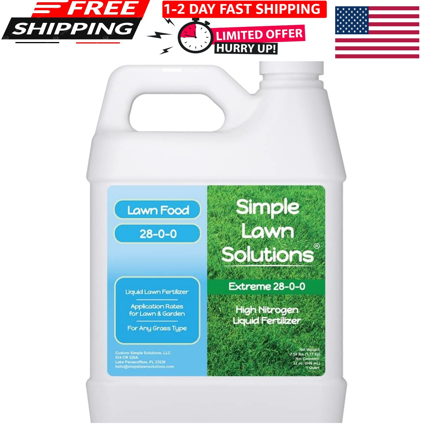 Liquid Lawn Fertilizer 28-0-0 High Nitrogen NPK Fertilizer Liquid Lawn Food