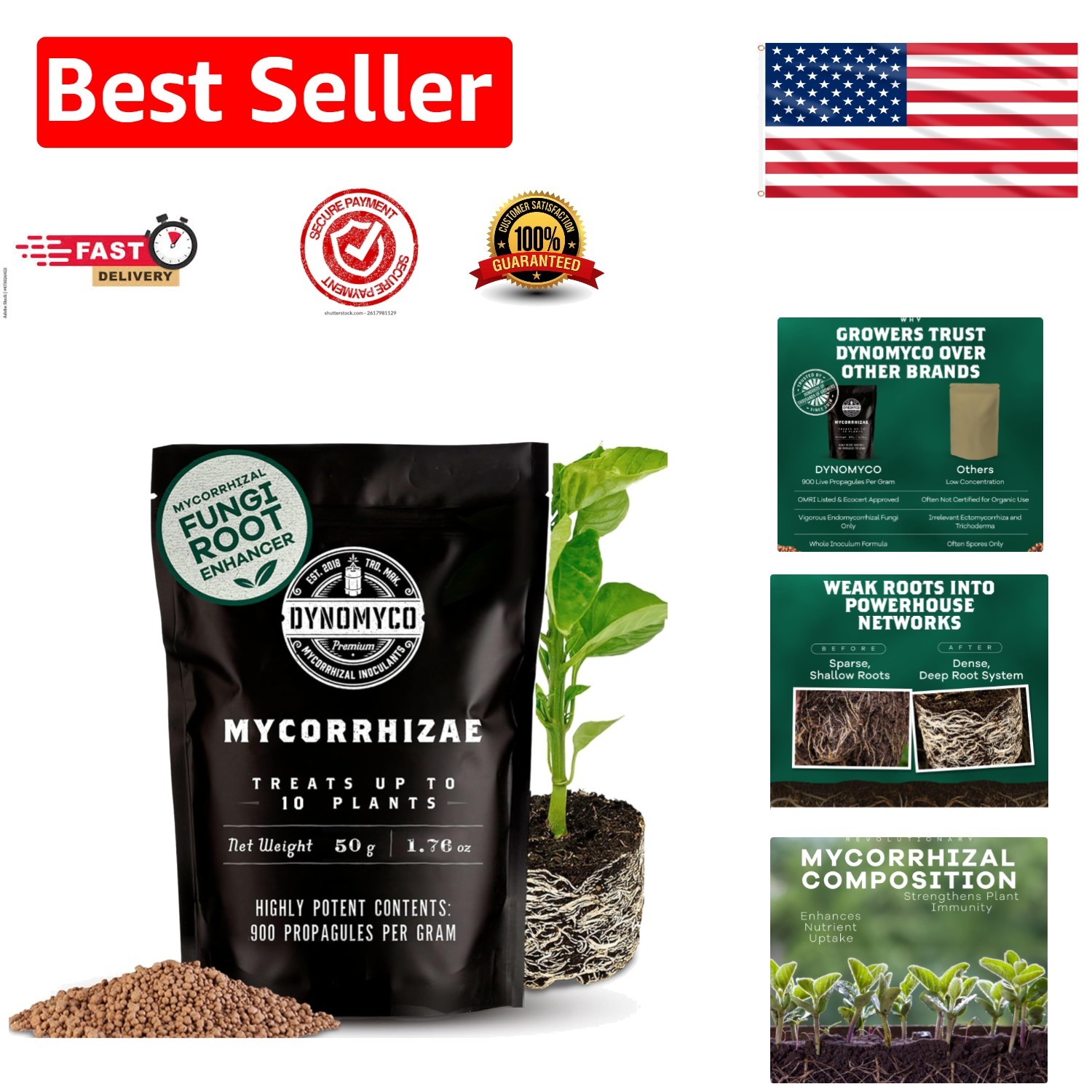 OMRI Listed Mycorrhizal Fungi Inoculant 50g – For Thriving Plants & Yields