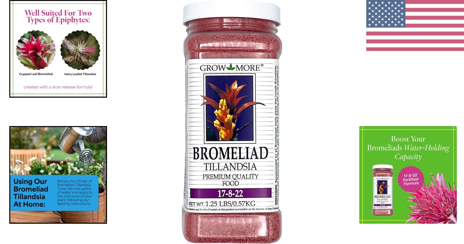 1.25lbs Air Plant Food 17-8-22 – Best Fertilizer for Indoor & Outdoor Bromeliads