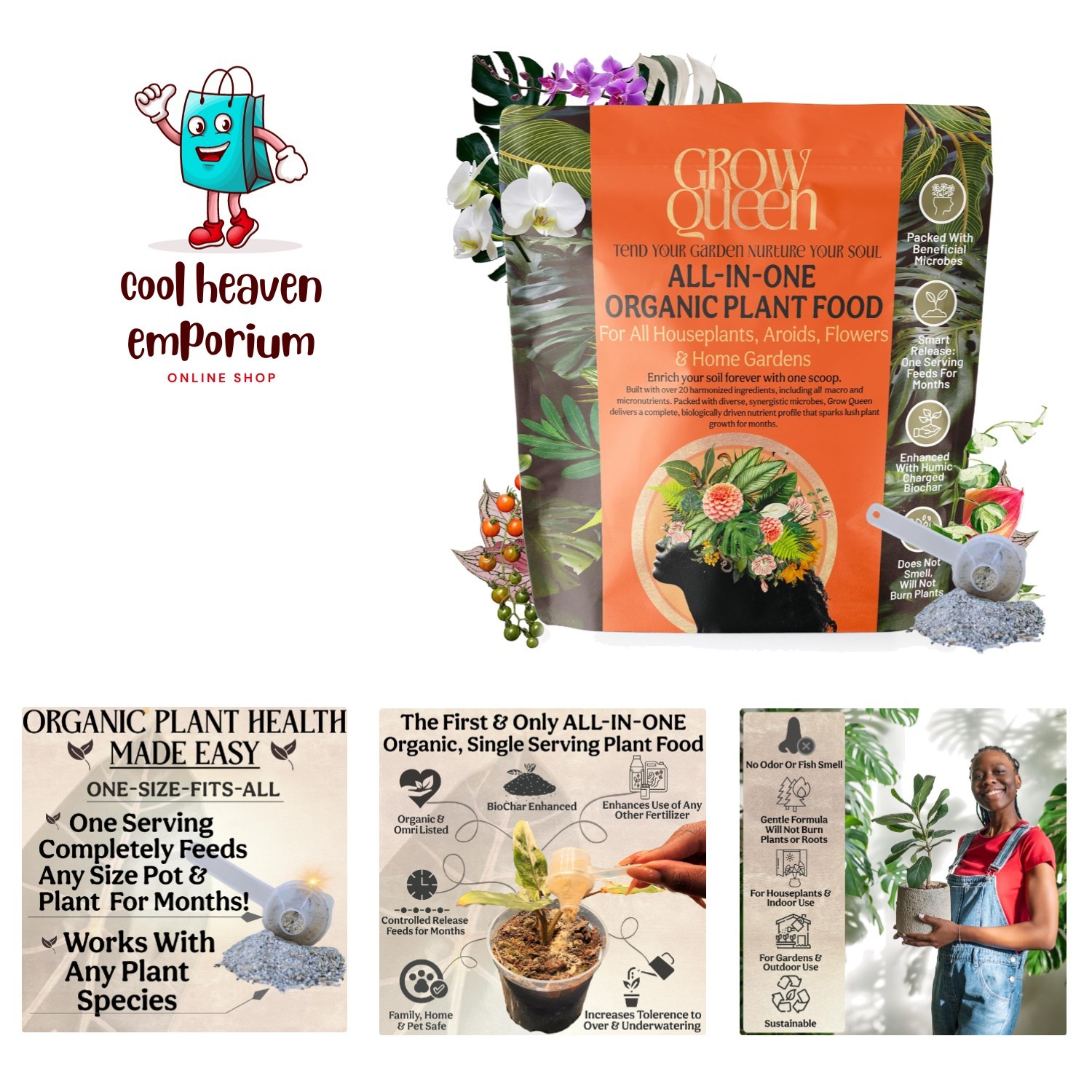 OMRI Listed 3lb Organic Fertilizer for Indoor & Garden Plants – Feeds 75 Plants