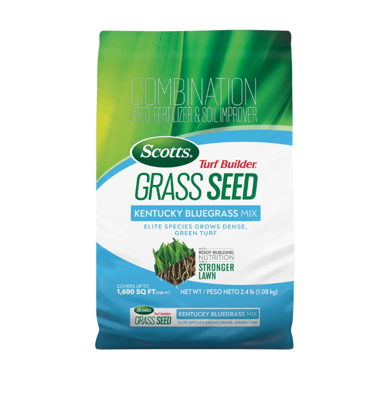 Turf Builder 2.4 Lbs. Grass Seed Kentucky Bluegrass Mix with Fertilizer and Soil
