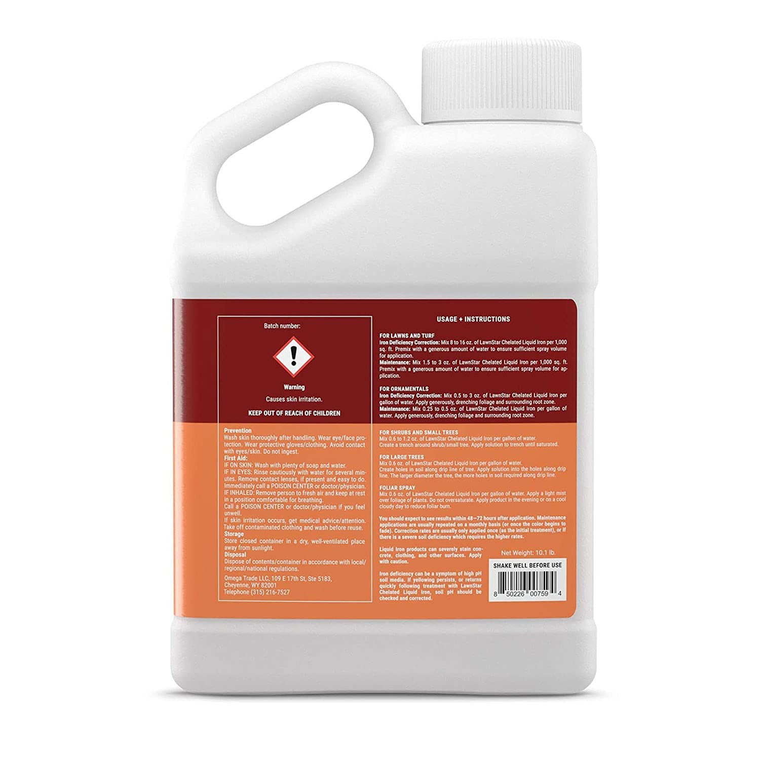 Liquid Iron for Plants – 1 Gallon – Boost Lawn, Flowers, Shrubs, Trees Health