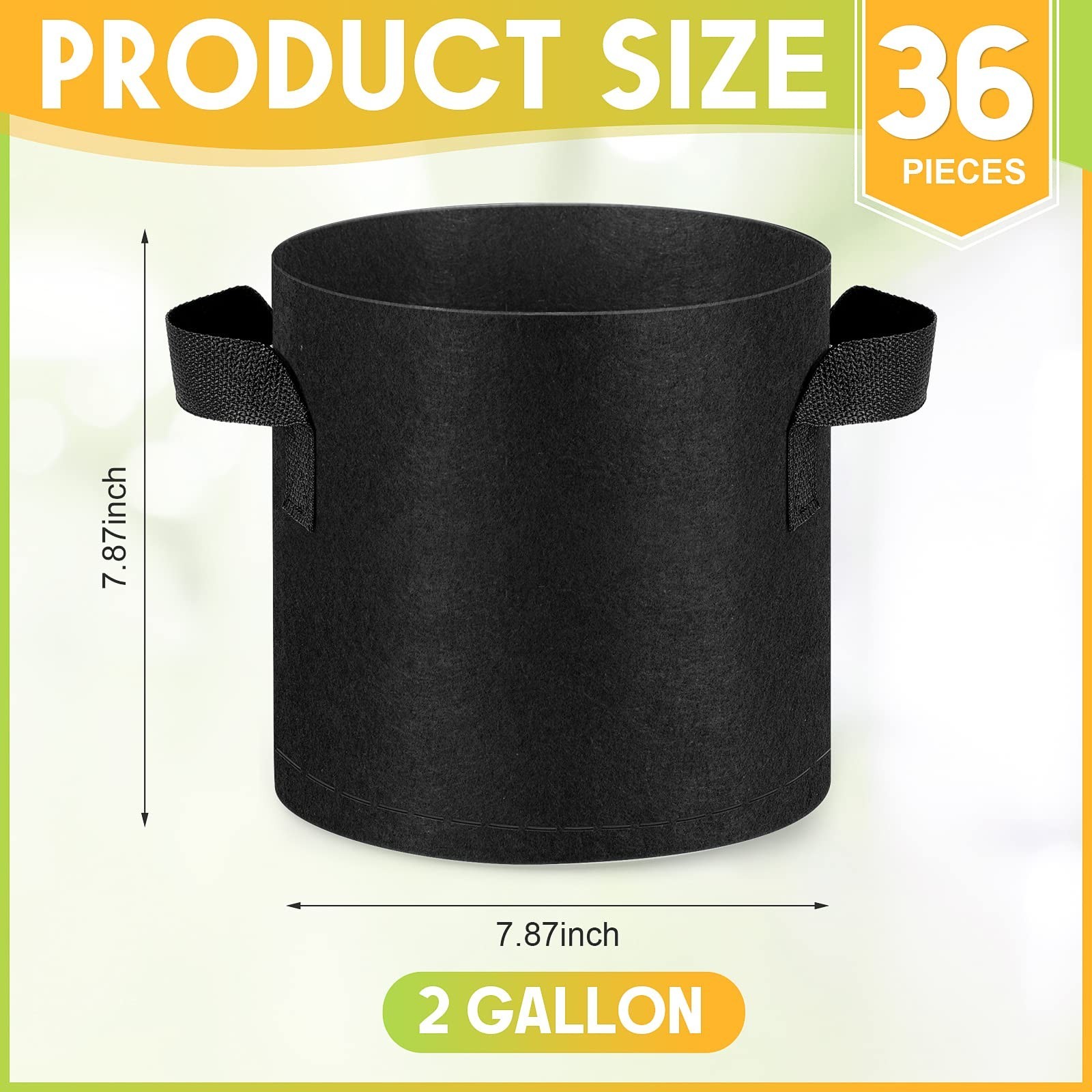 Nuanchu 36 Packs Grow Bags Bulk Aeration Fabric Pot with Handles Thickened No…