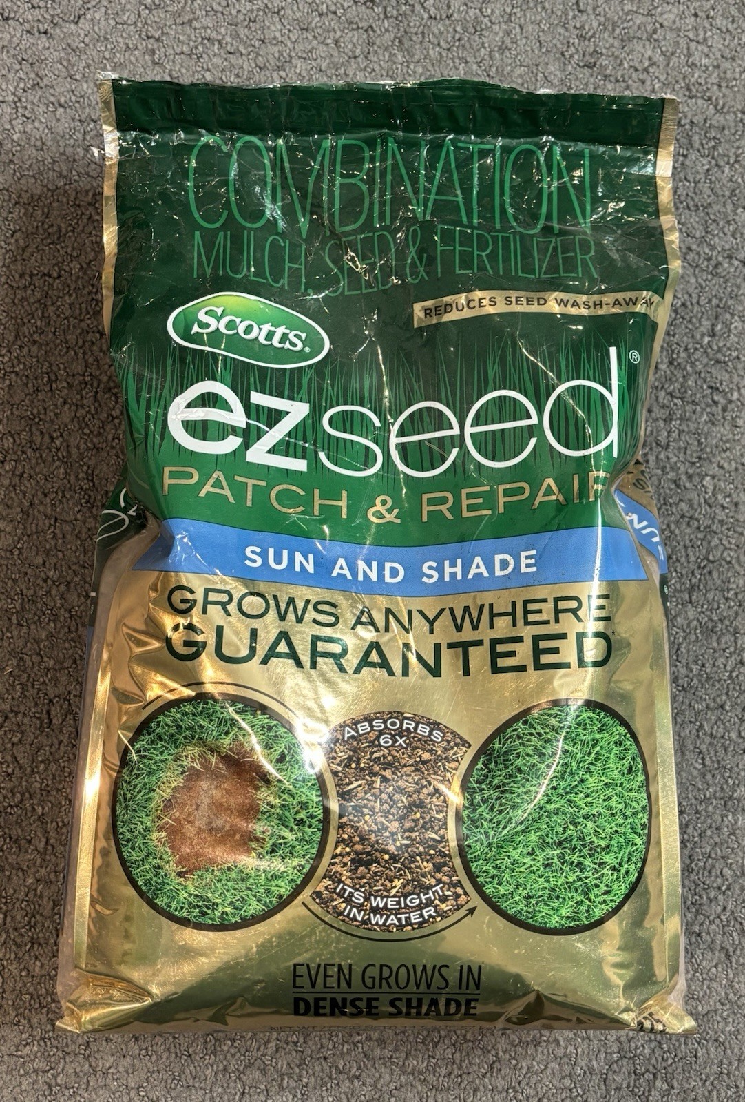 Scotts EZ Seed Patch & Repair Sun and Shade Mulch Seed & Fertilizer 14.5lbs New
