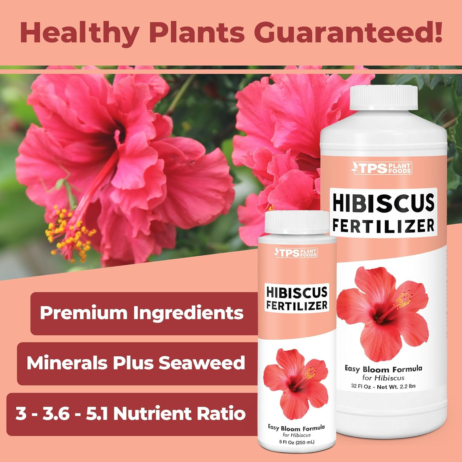 Hibiscus Fertilizer for Tropical and Flowering Plants, Liquid Plant Food 8 Oz (2