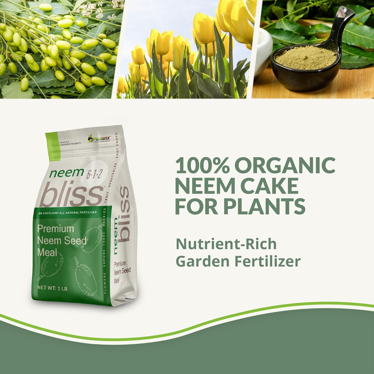 Neem Bliss (1Lb) – Neem Seed Meal – Organic Neem Cake for Plants – Omri-Listed F