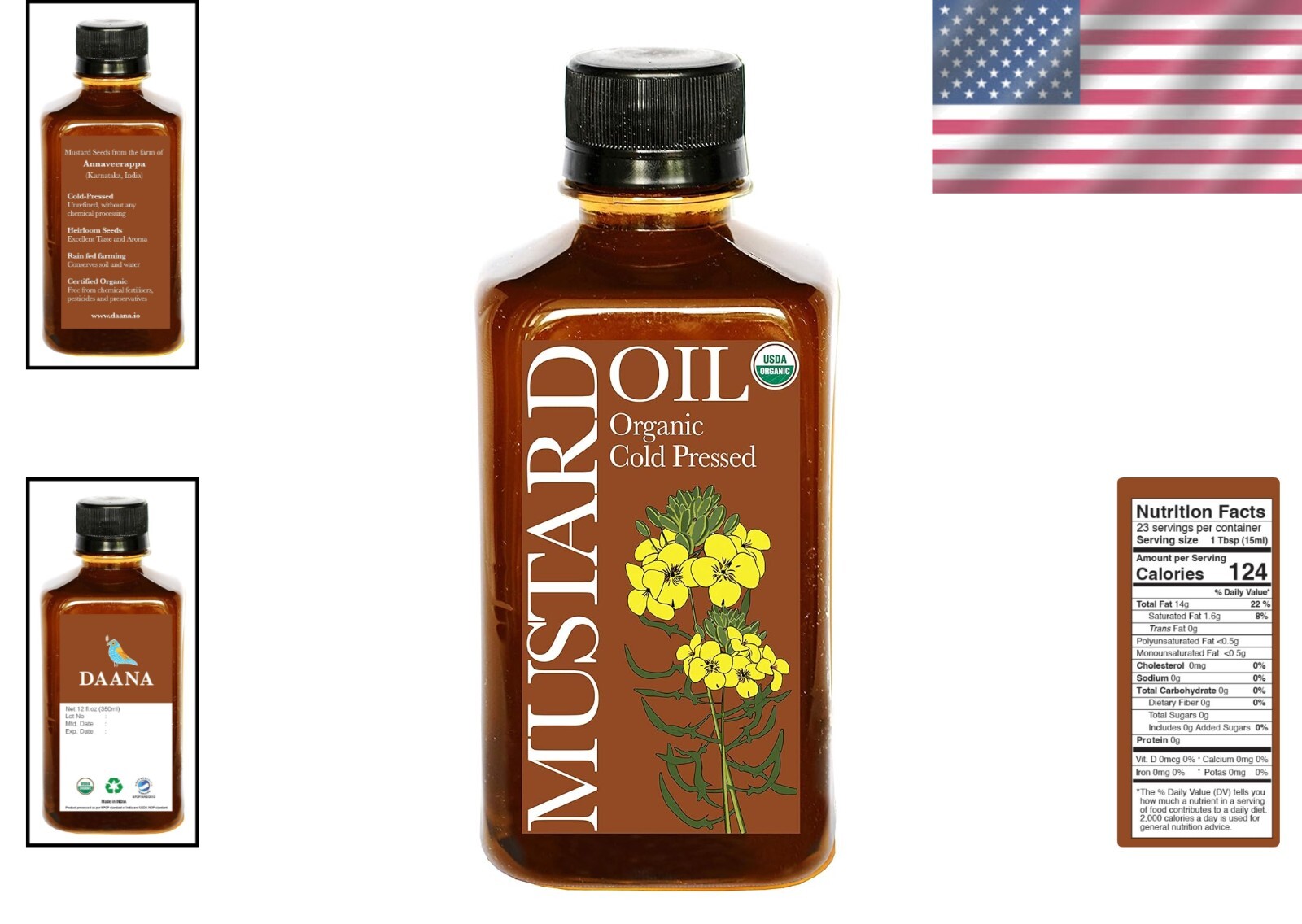 USDA Organic Extra Virgin Mustard Oil | Cold Pressed 12 oz – Wellness Essential