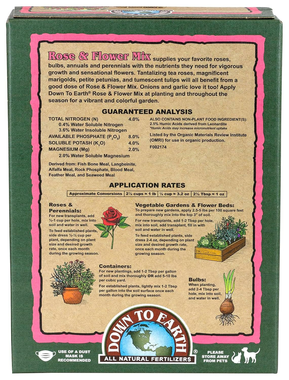 Organic Rose & Flower Mix – Plant Food For Roses, Bulbs, Flowers, Ornamentals