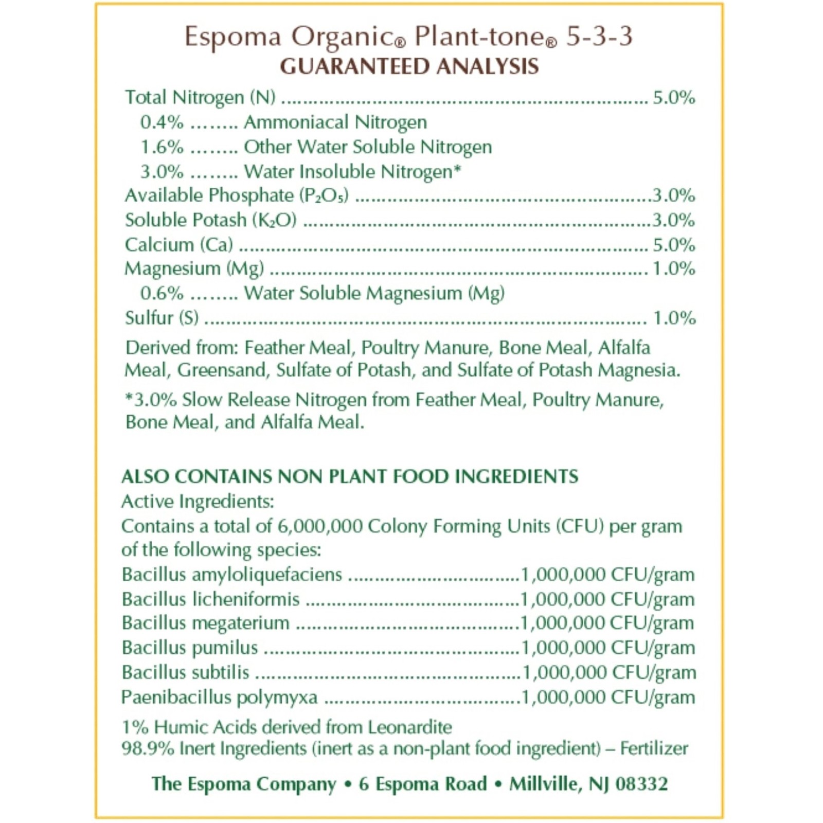 Espoma Organic Plant-tone All Natural, All-Purpose Fertilizer, 4lb (Pack 4)